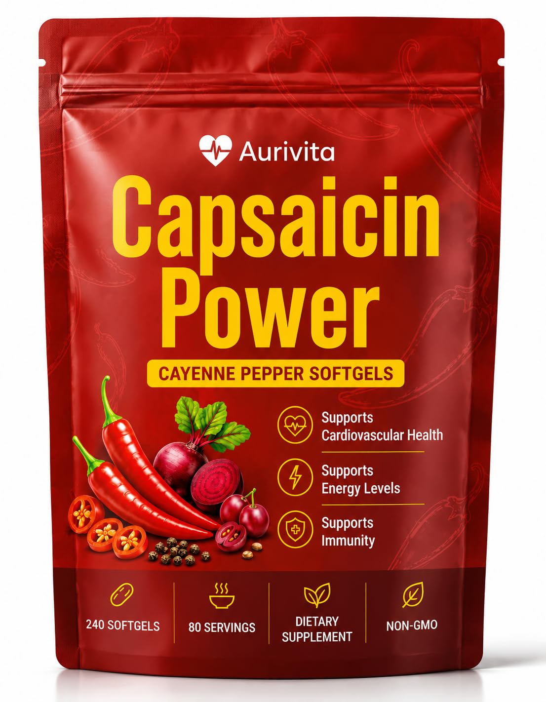 CURAIY Aurivita Capsaicin Softgels 240 Count