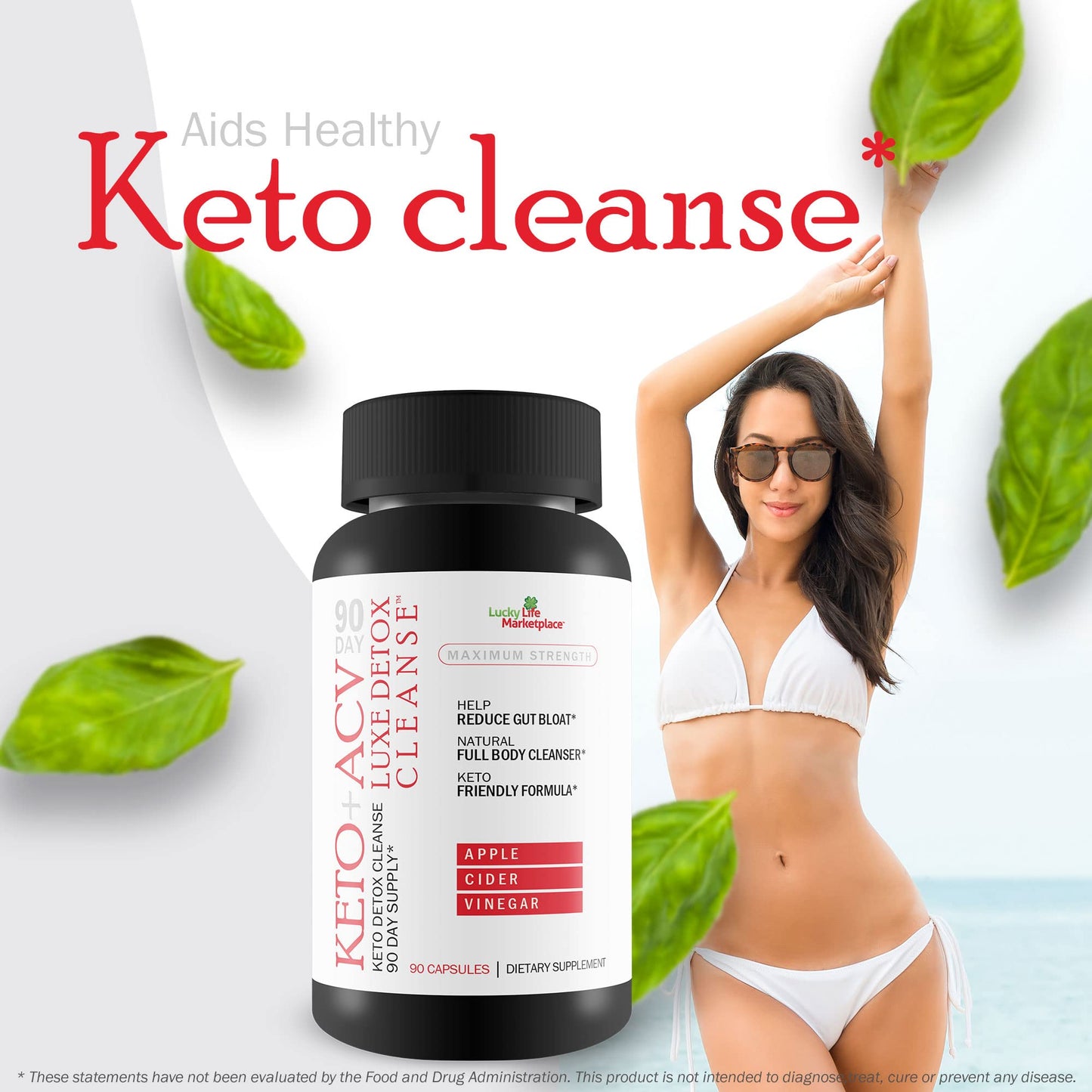 Generic 90 Day Keto + ACV Luxe Detox Cleanse Capsule, 90 Count