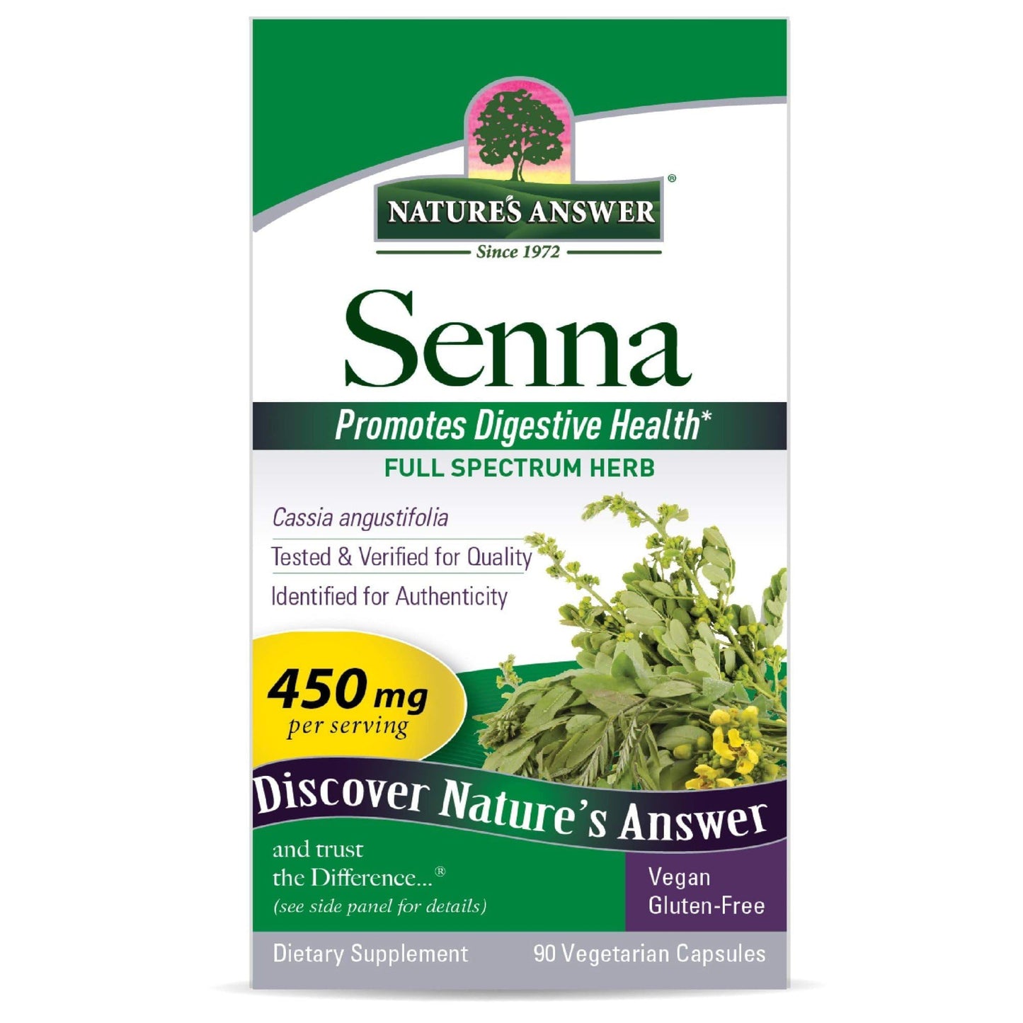 Nature's Answer Senna Leaf Vegetarian Capsules 90 Count