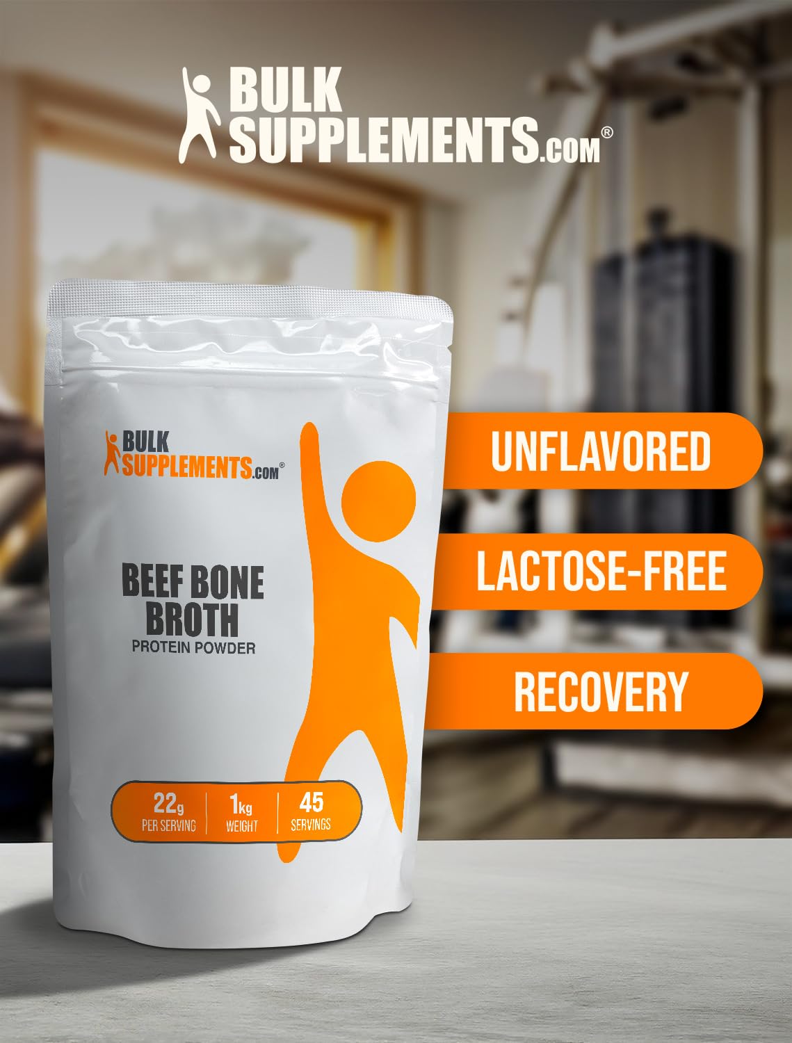 BulkSupplements Beef Bone Broth Protein Powder, 2.2 lb (Pack of 5)