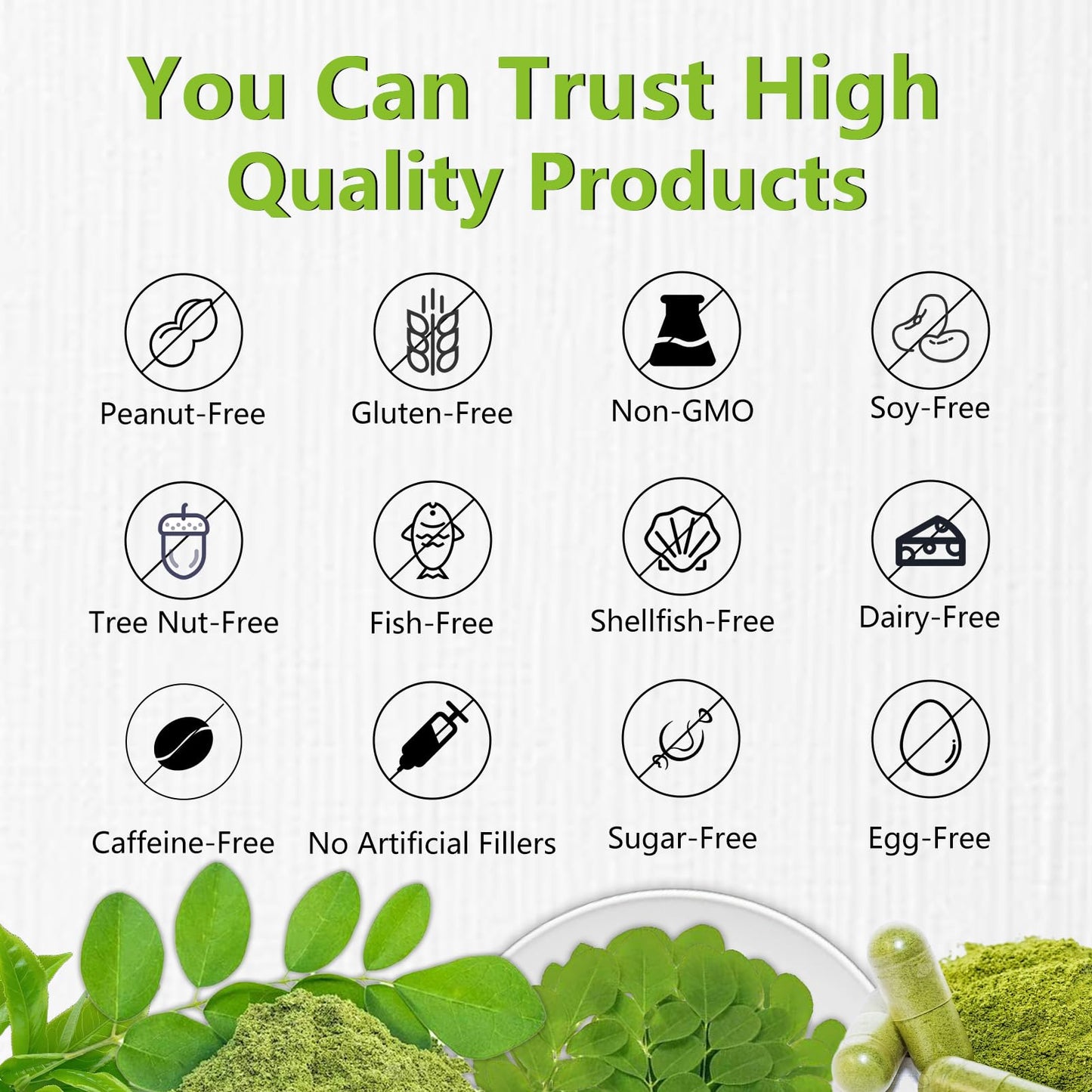 Biduka Organic Moringa Capsules 1000mg Capsule, 60 Count