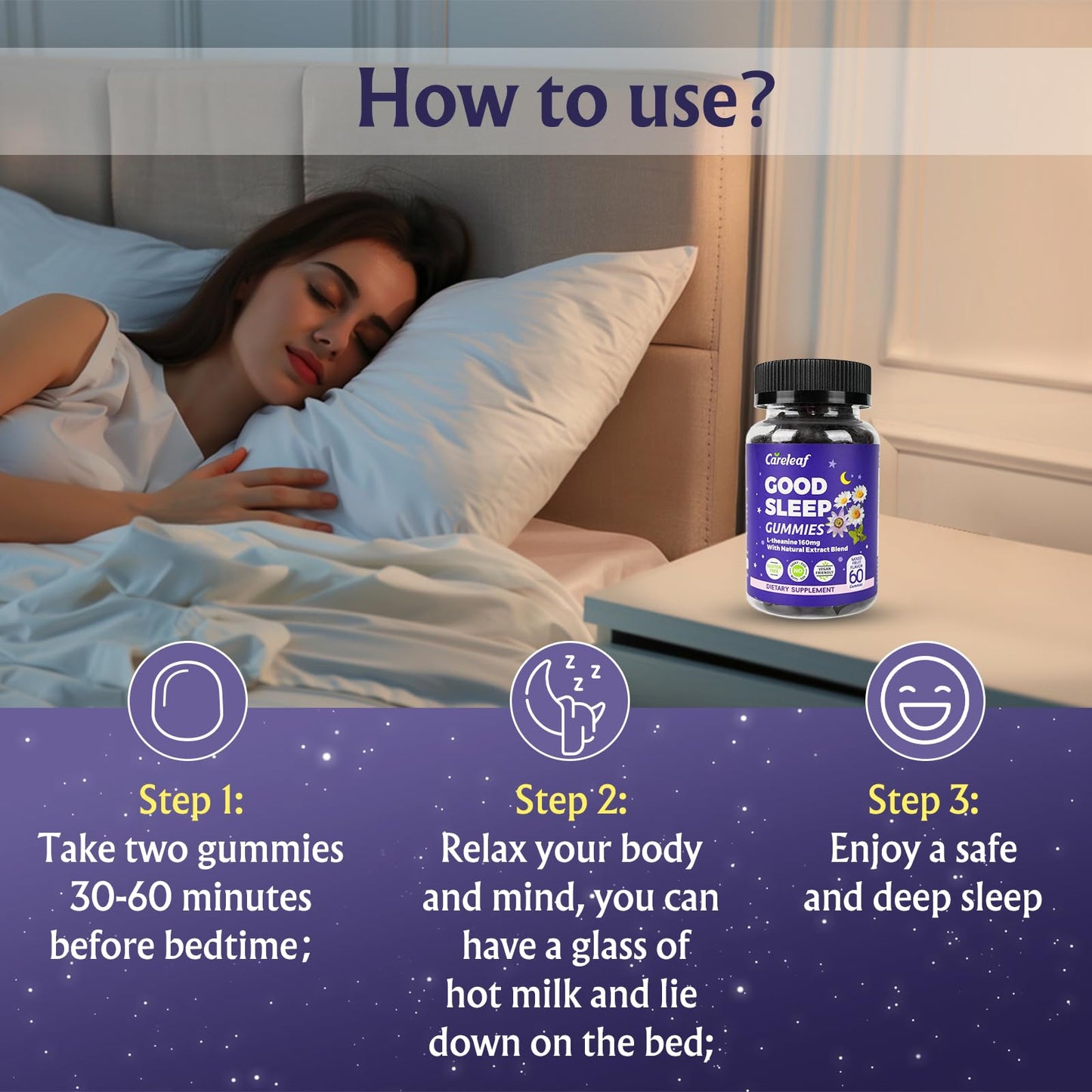 careleaf Sleep Gummies No Melatonin 60 Gummies