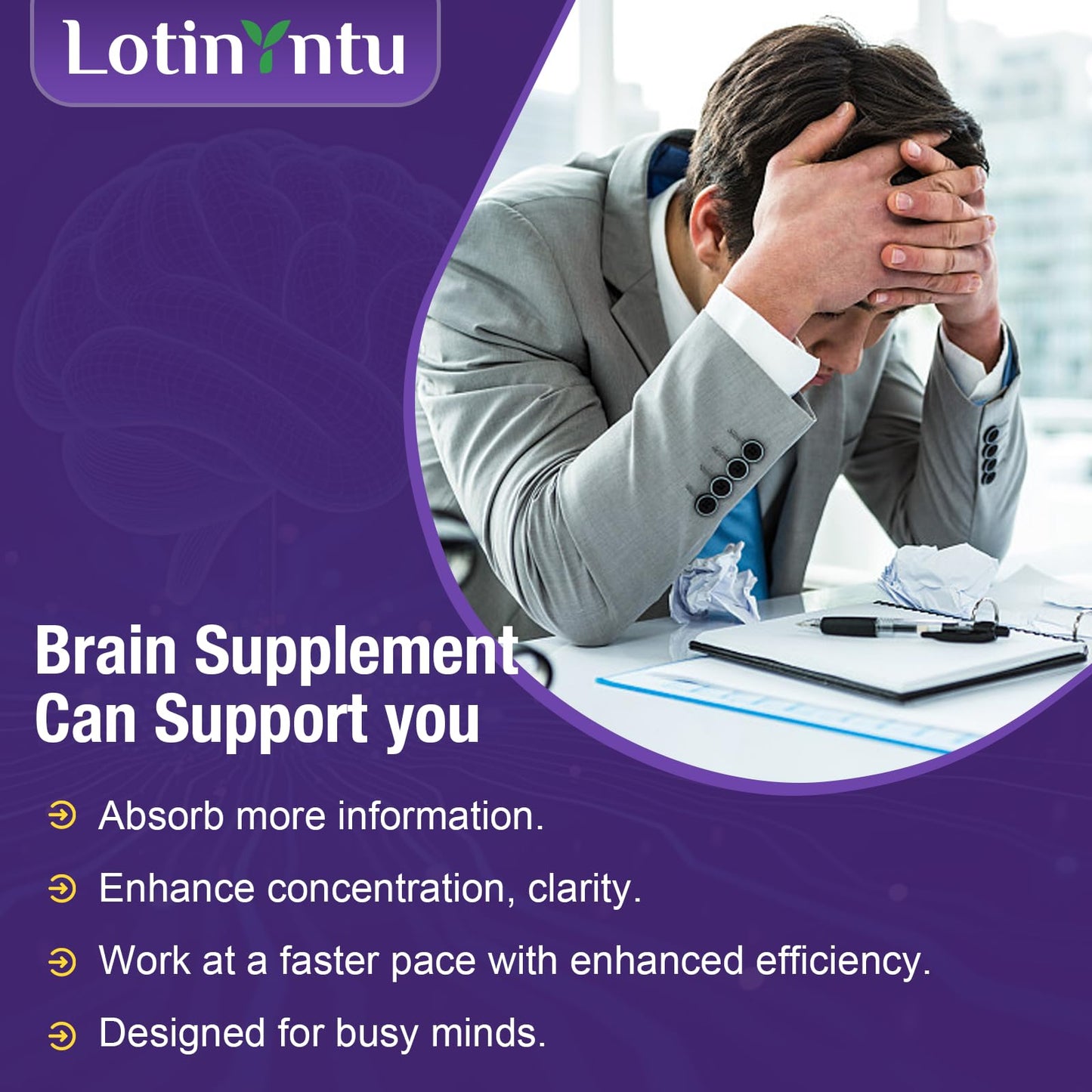 LotinYntu LIPOSOMAL Alpha Brain Gummies 3500MG+ 60 Count