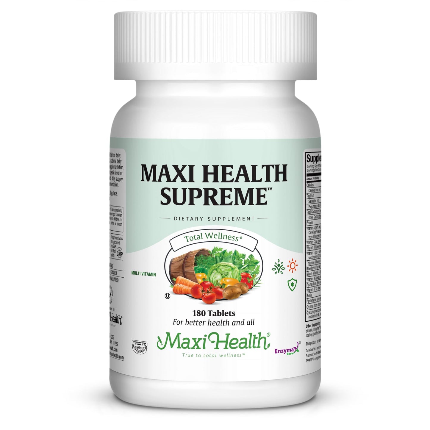 Maxi Health Multivitamin for Men & Women – Supreme High Potency Daily Multi with Minerals, CoQ10 & Antioxidants – Energy, Immune Support, Bone, Heart & Wellness – Vitamin A, C, D, E, B12, B6 & Biotin, 180 Tablets