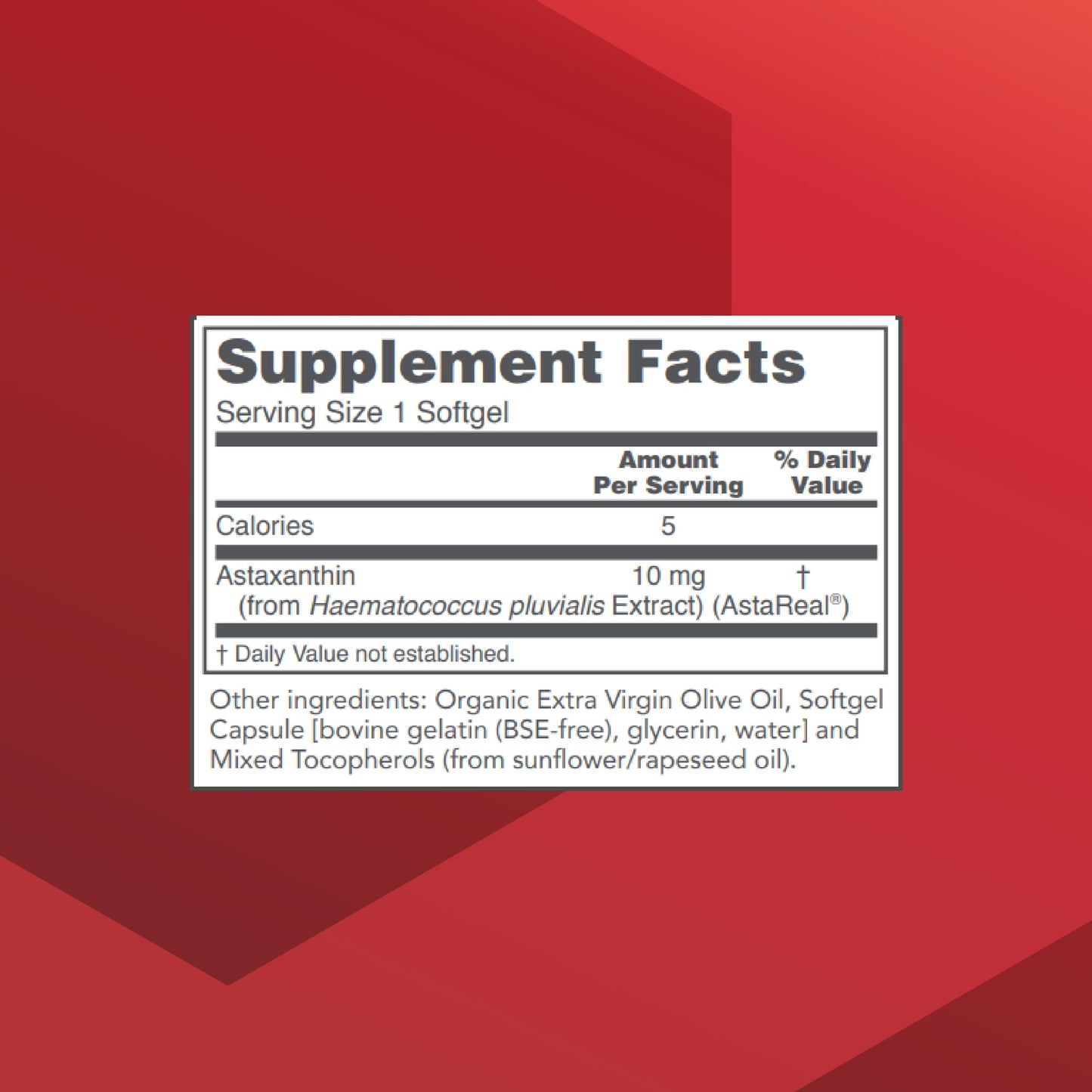 PROTOCOL FOR LIFE BALANCE Astaxanthin 10mg Softgels, 60 Softgels