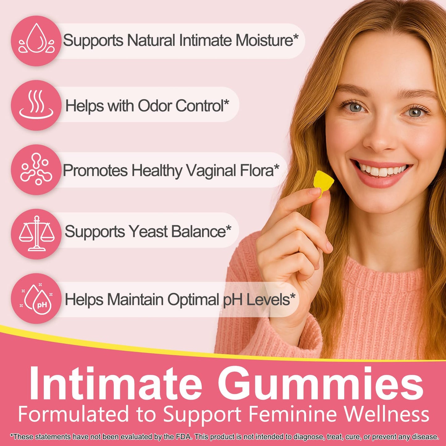 WRFAATGO Vaginal Probiotics Gummies, 60 Count