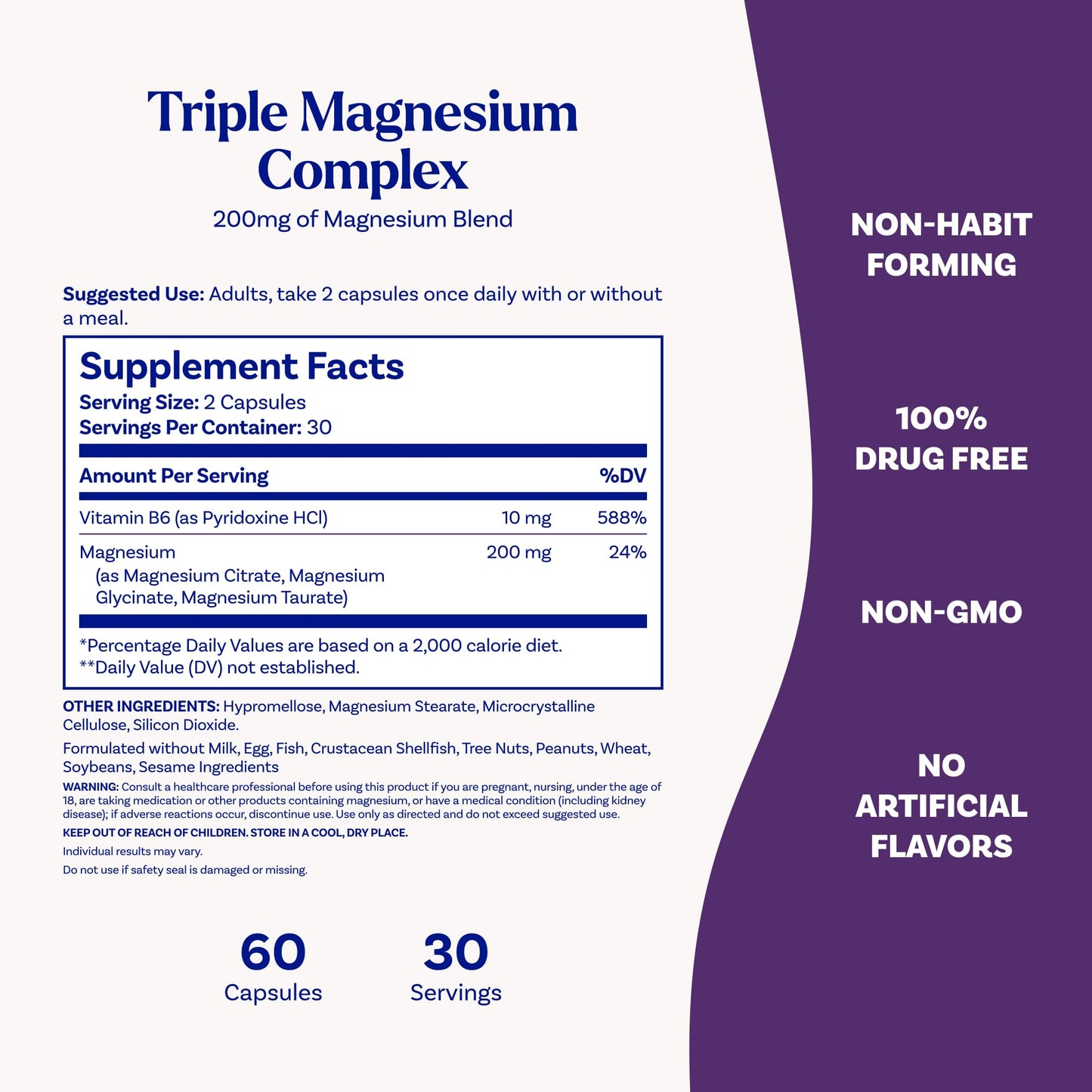 Natrol Triple Magnesium Complex Capsules 60 Count