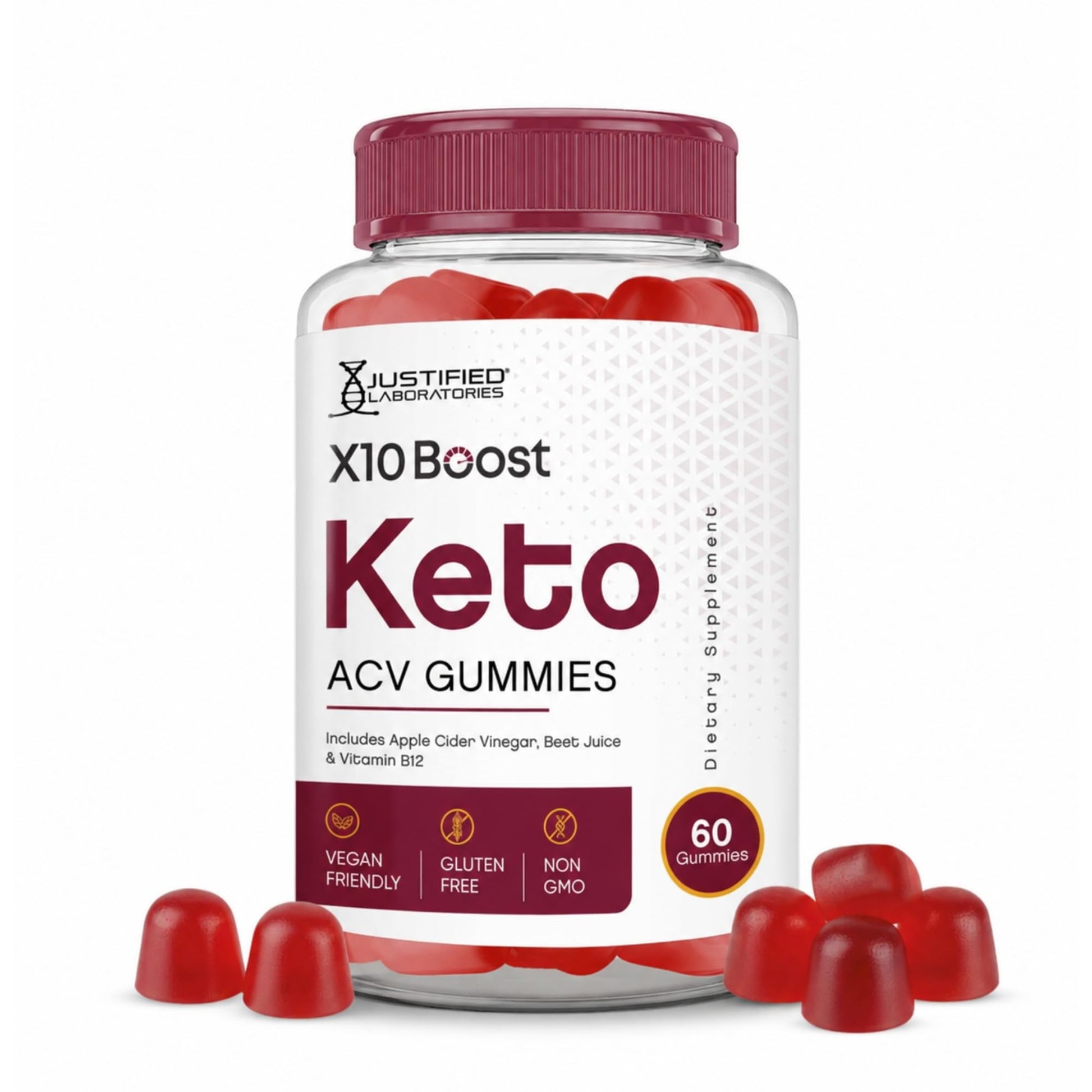 Justified Laboratories X10 Boost Keto ACV Gummies (60 Count)