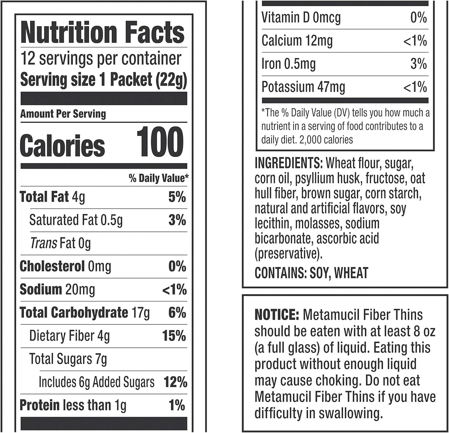 Metamucil Fiber Thins Chewable Psyllium Husk Fiber Supplement, Apple Crisp Flavor, 2 Count