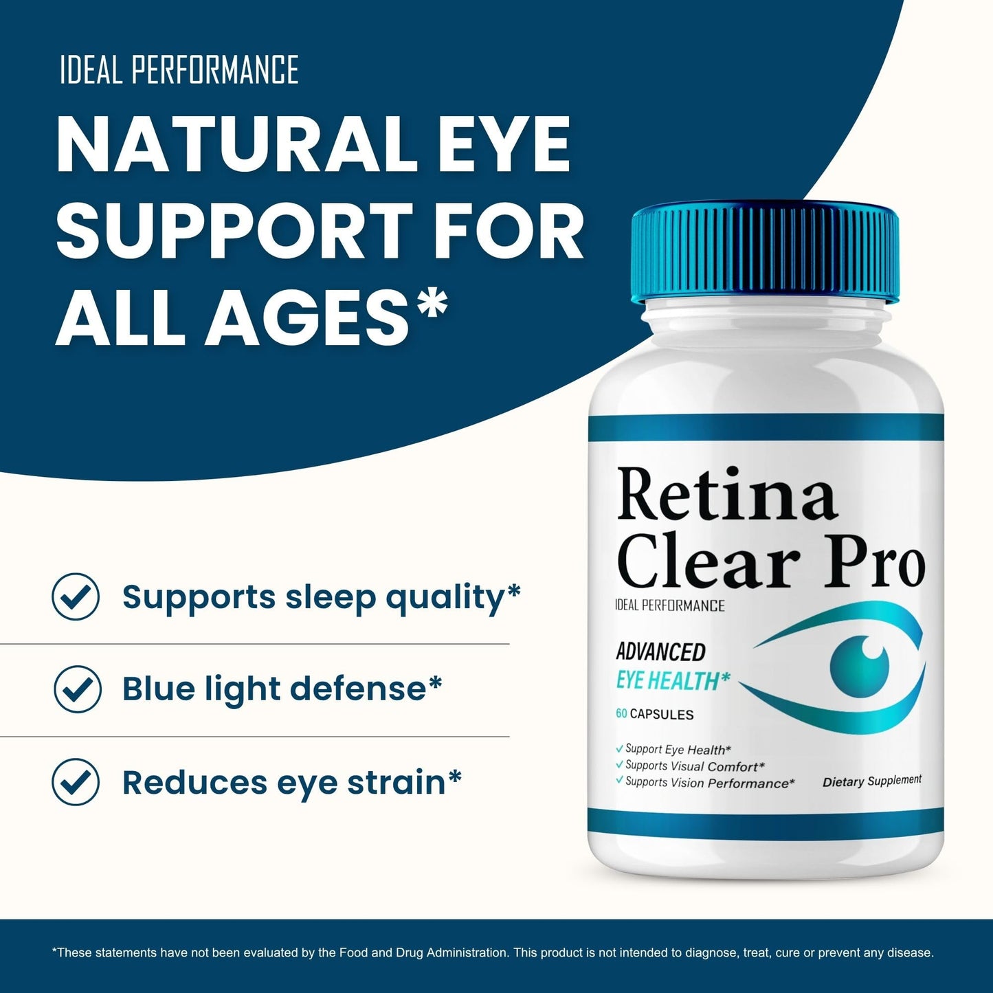 IDEAL PERFORMANCE Retina Clear Eye Supplement 180 Capsules