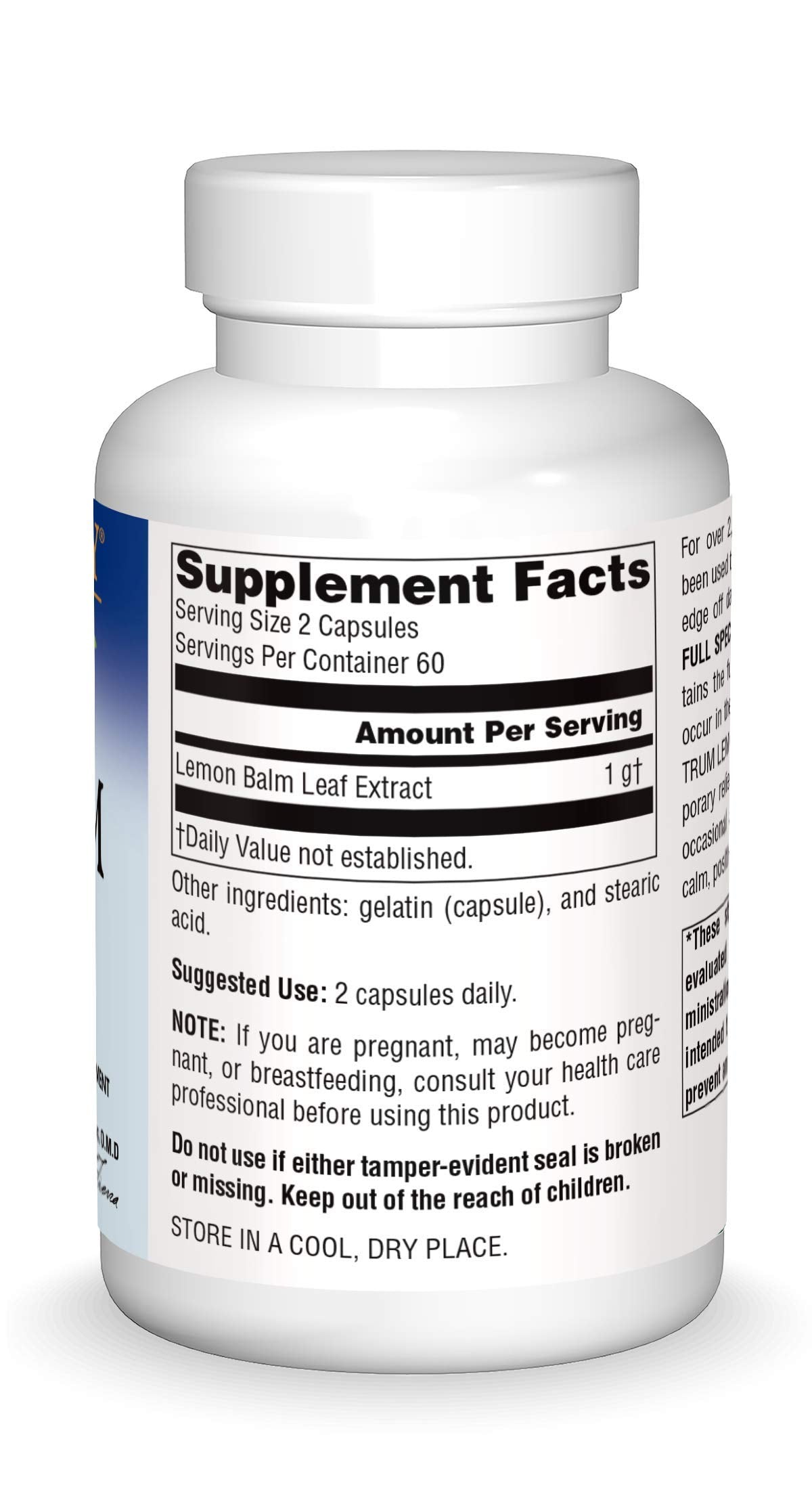 Planetary Herbals Lemon Balm Full Spectrum 500mg Capsules 120 Count