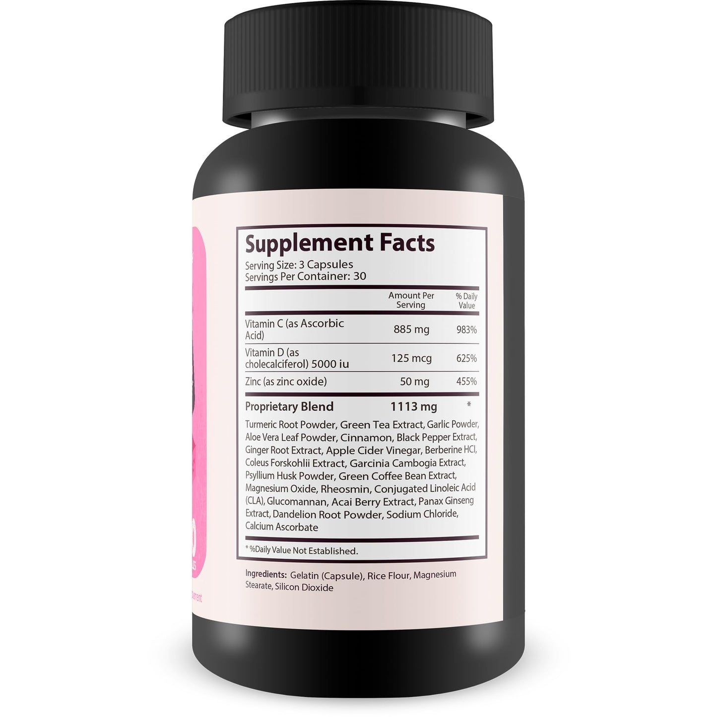 New Vibrations Nutrition Pink Tea Trick Turmeric Green Tea Capsules, 90 Count