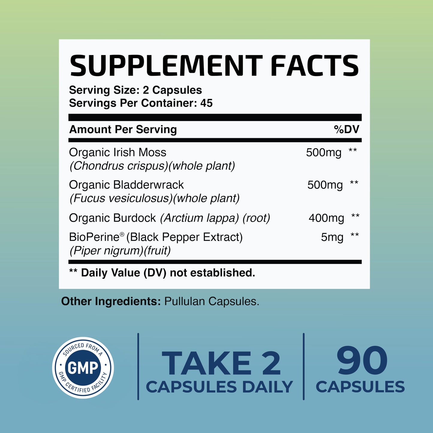 Nobi Nutrition Irish Sea Moss Capsules 90 Count