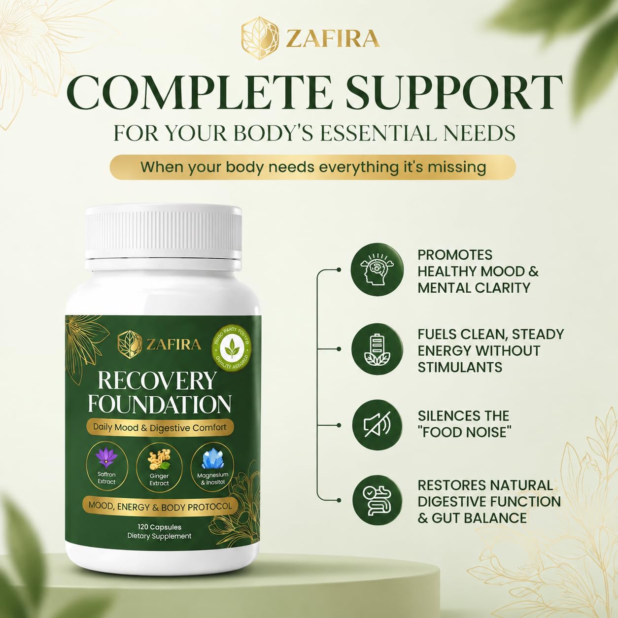 JetFlux Zafira Organics GLP1 Support Capsule 120 Count