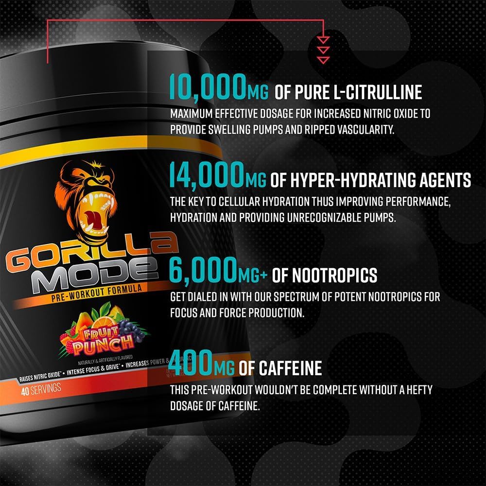 Gorilla Mind Gorilla Mode Pre Workout Powder 27.7253
