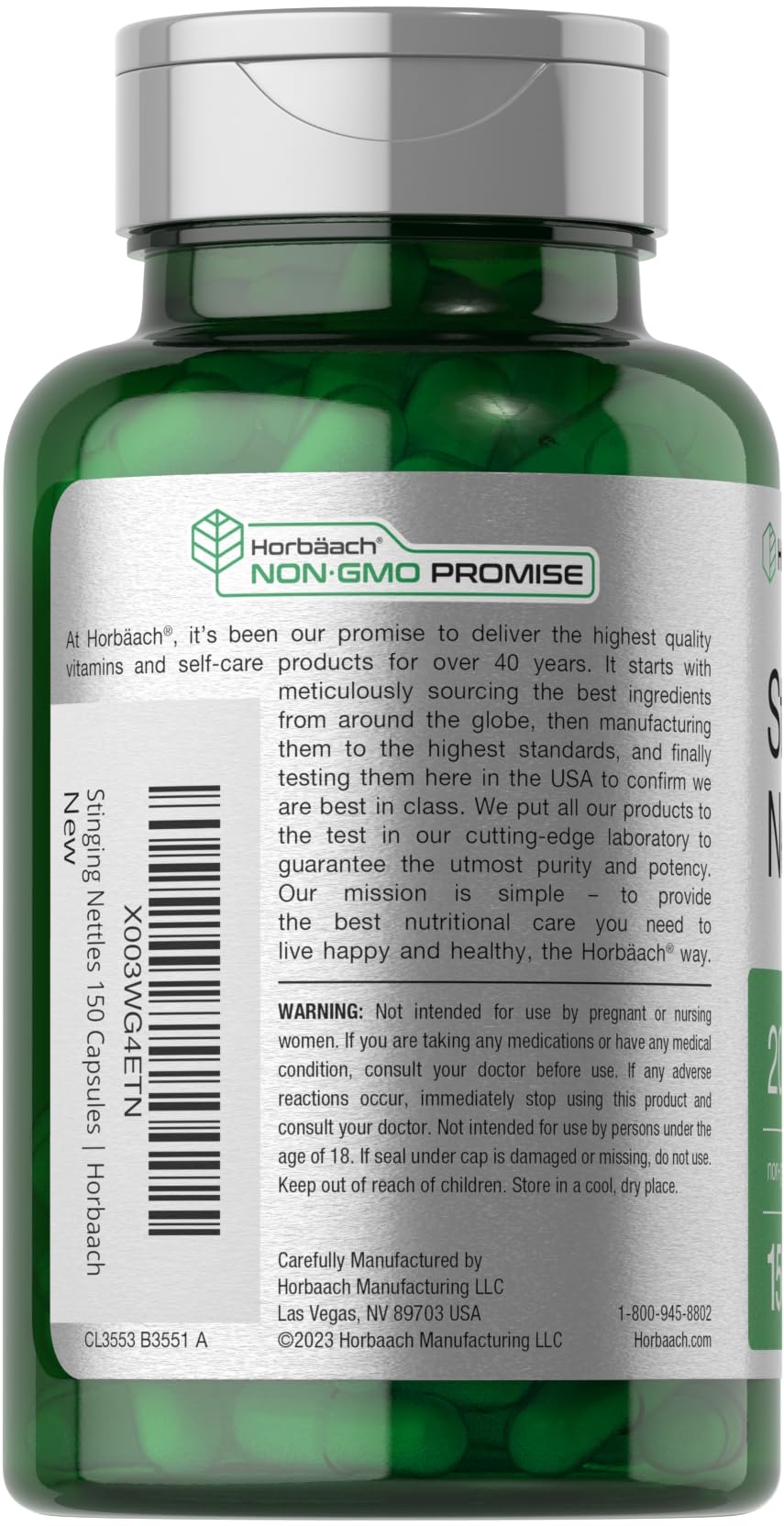 Horbäach Stinging Nettle Capsules 150 Capsules