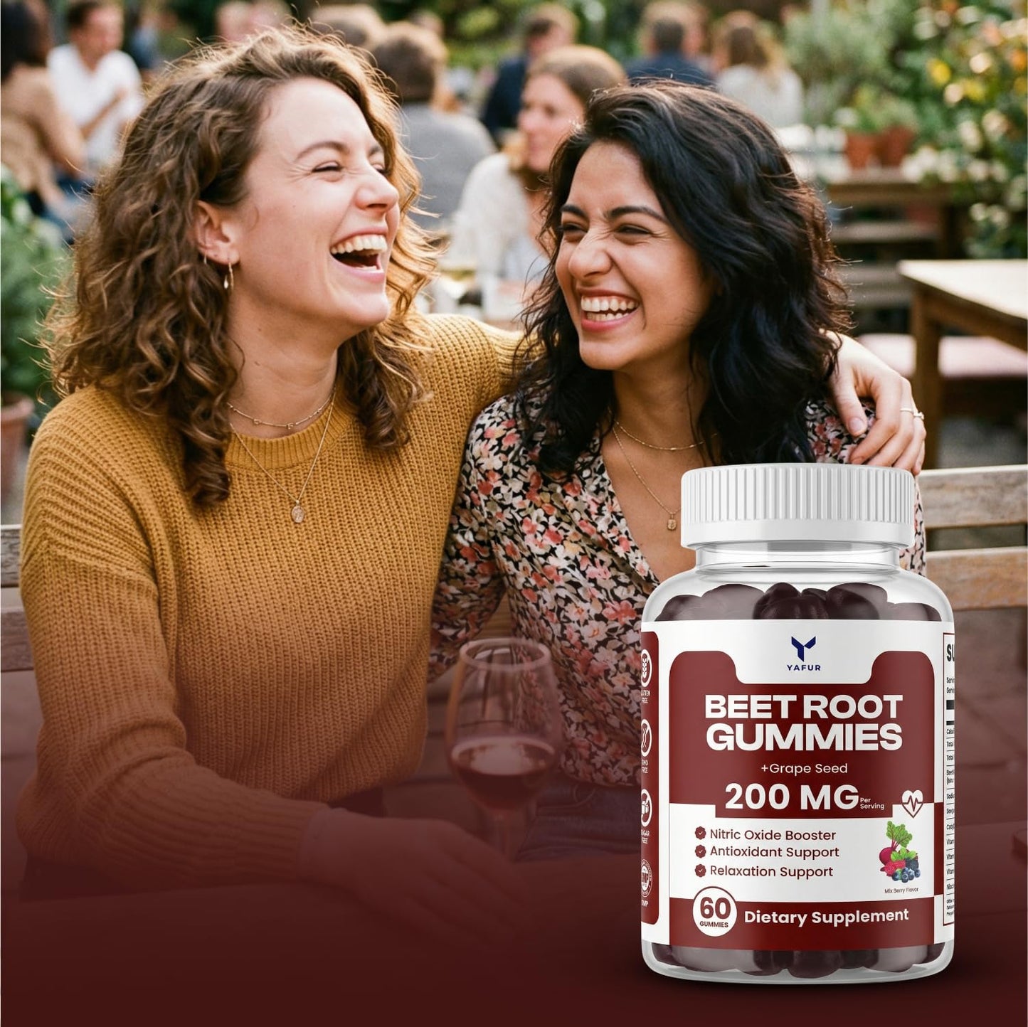 Yafur LLC Beet Root Gummies for Blood Pressure Support with COQ10 100mg, Grapeseed Extract, Vitamin B12, C, B6, Niacin, Vegan Non-GMO & Gluten Free, 60 Gummies