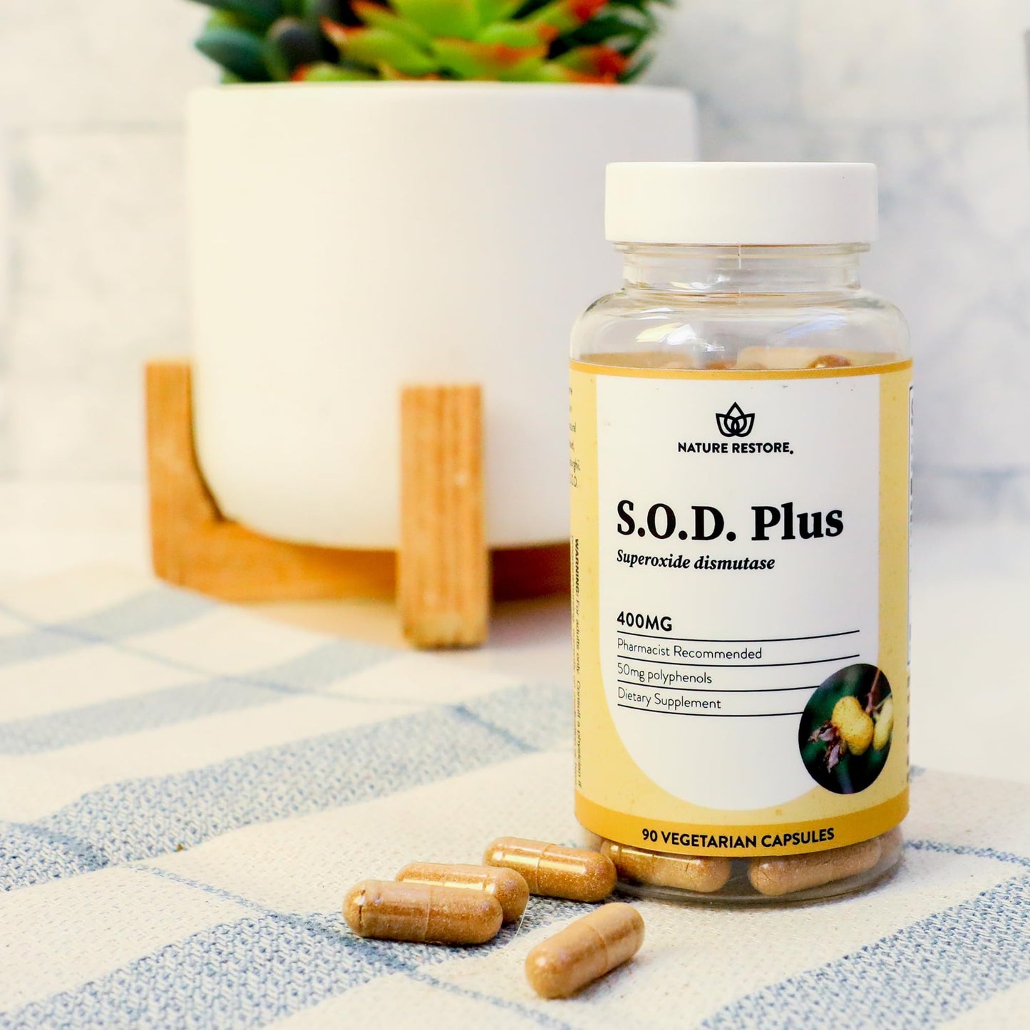 Nature Restore Superoxide Dismutase (SOD) Supplement Capsules, 90 Count