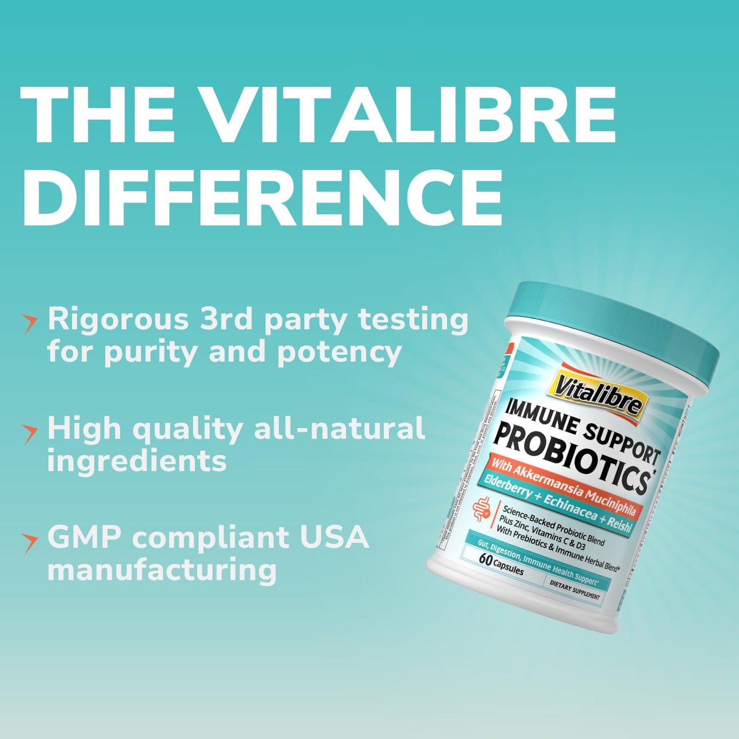 Vitalibre Akkermansia Probiotics for Women & Men 60 Capsules