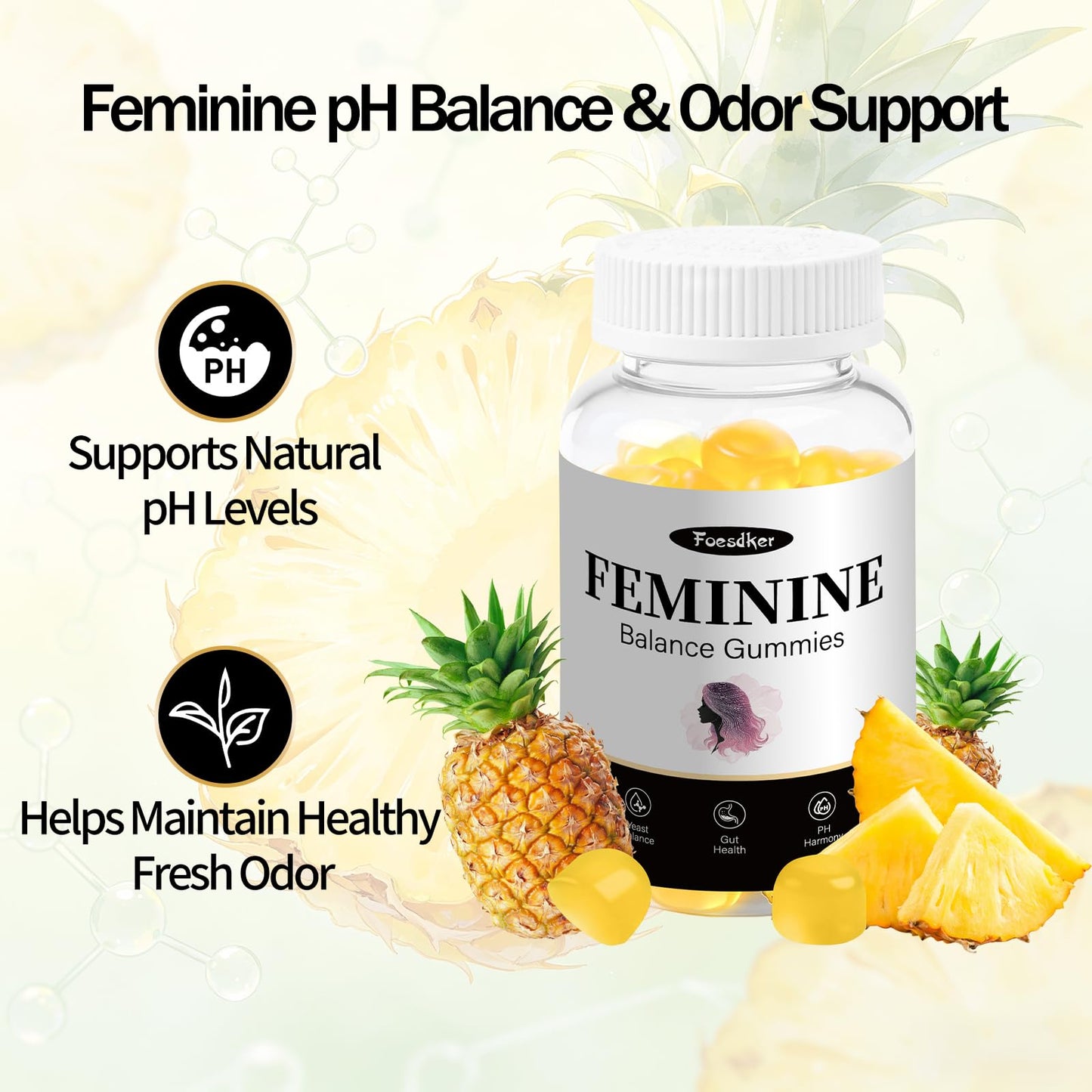 Foesdker Feminine Balance Gummies 60 Count