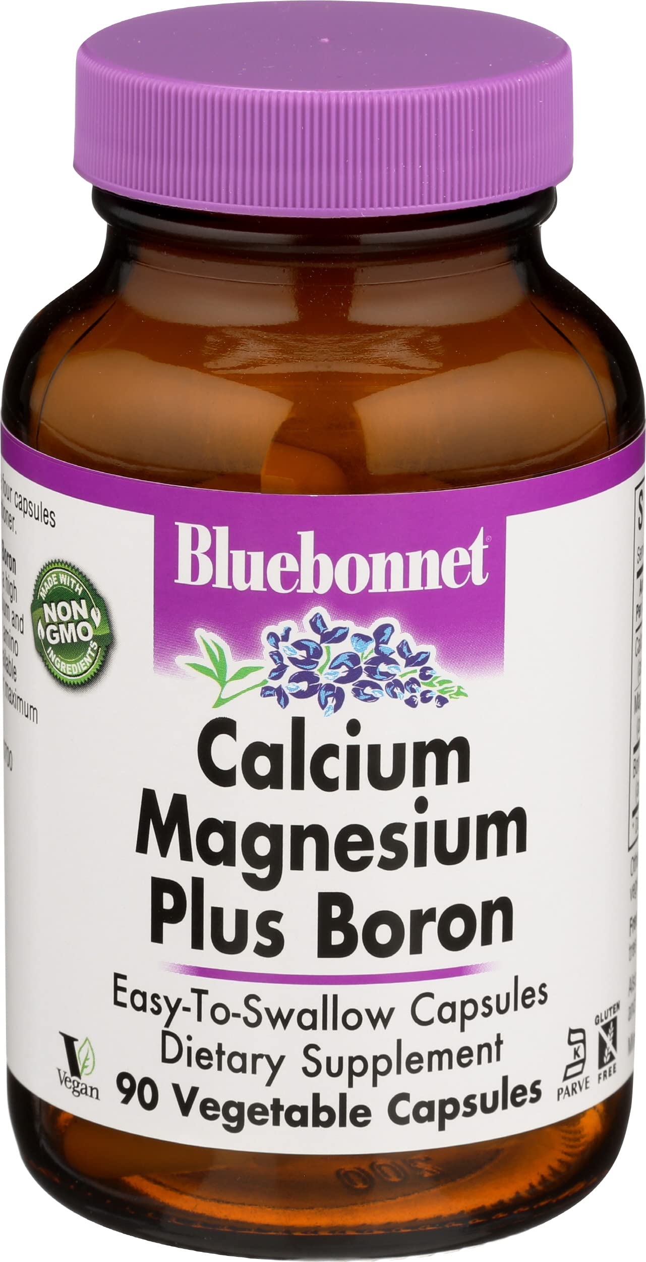 BlueBonnet Calcium Magnesium Plus Boron Vegetarian Capsules, Capsule, 90 Count