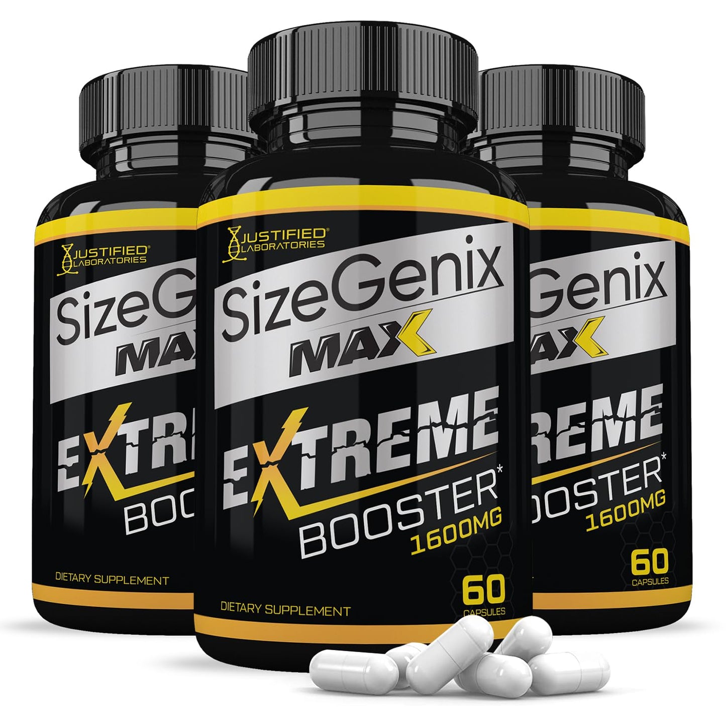 Justified Laboratories Sizegenix Max 1600MG Advanced Men's Health Formula Capsules, 180 Capsules