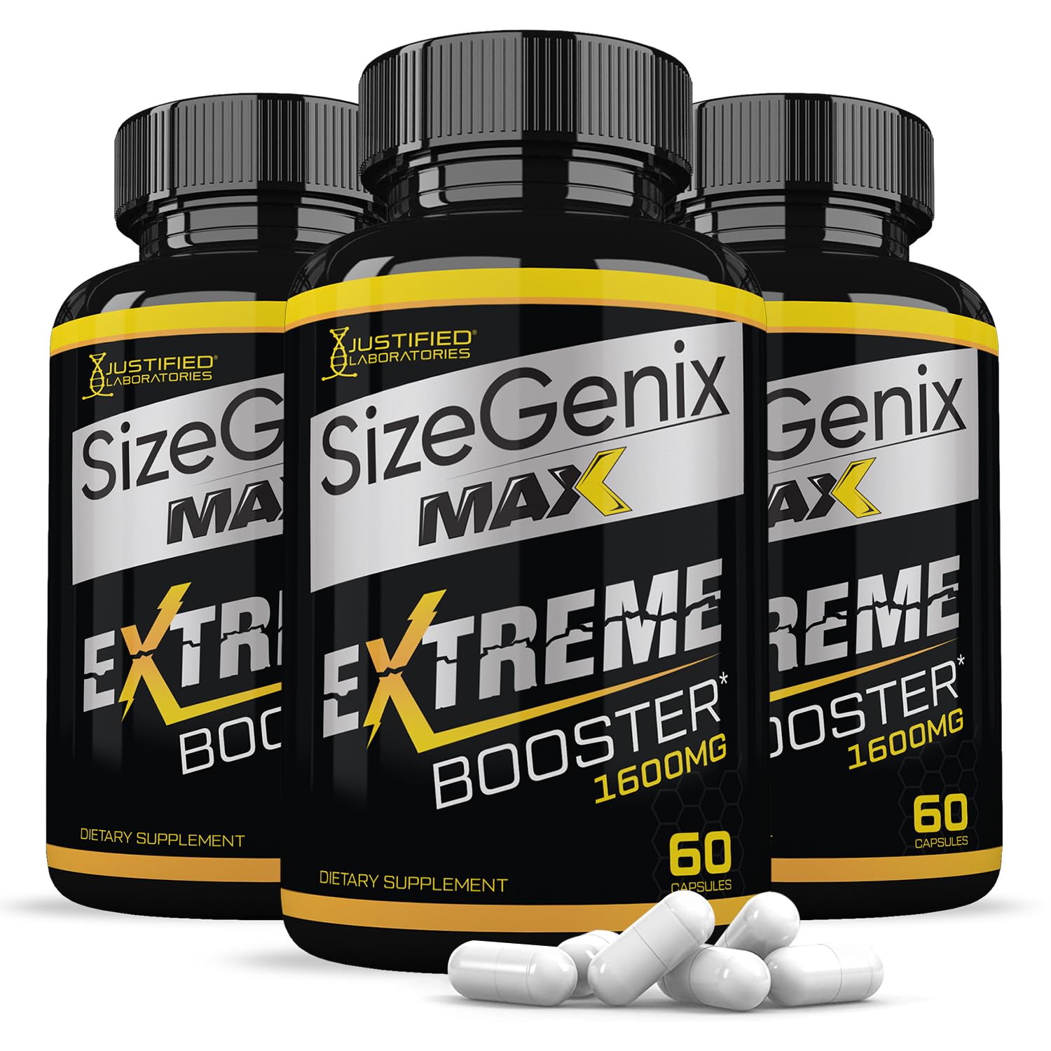 Justified Laboratories Sizegenix Max 1600MG Advanced Men's Health Formula Capsules, 180 Capsules