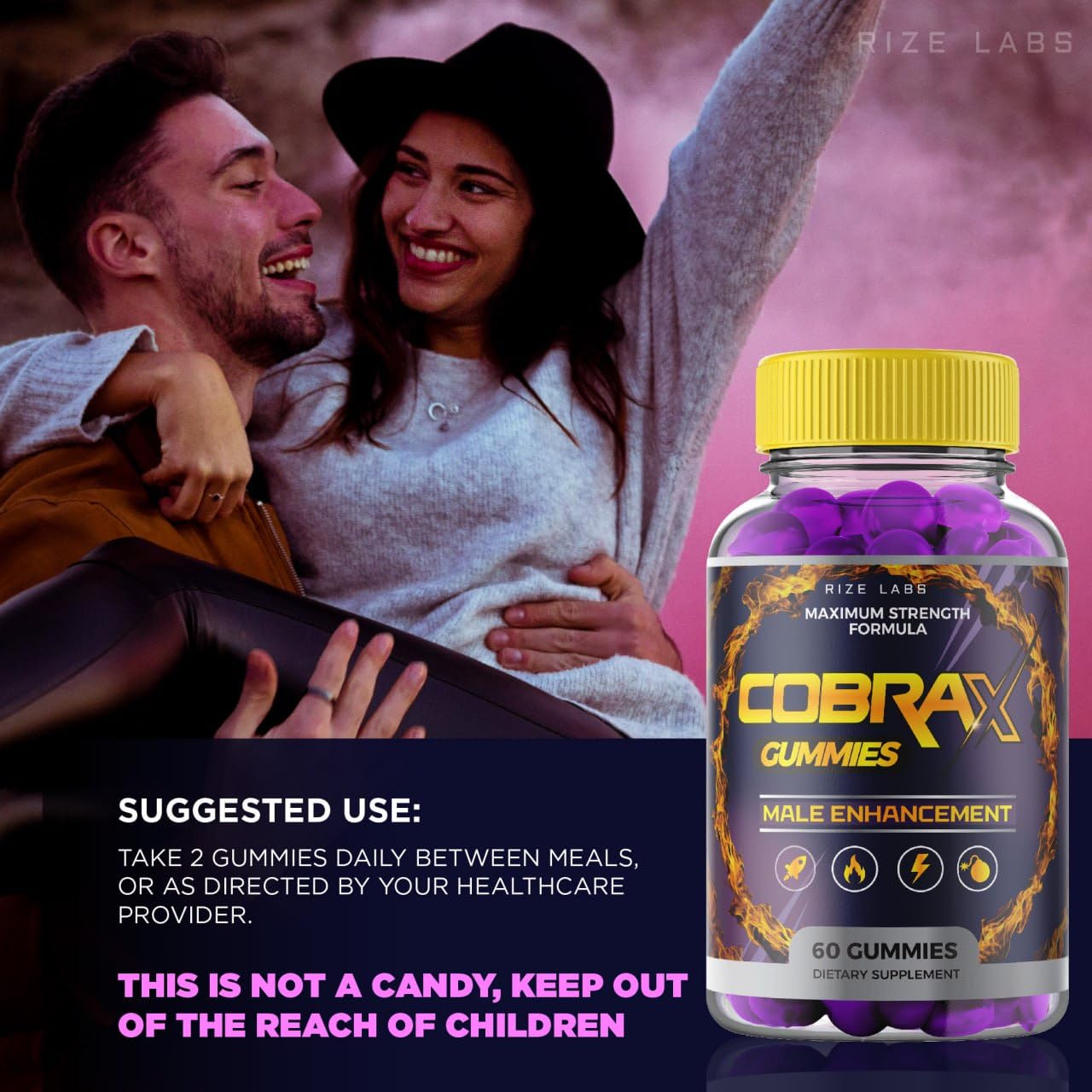 Rize Labs CobraX Gummies for Men 180 Gummies
