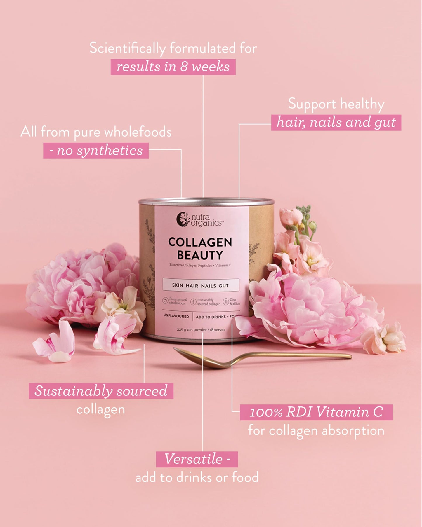 Nutra Organics Collagen Beauty Powder 1 Pack