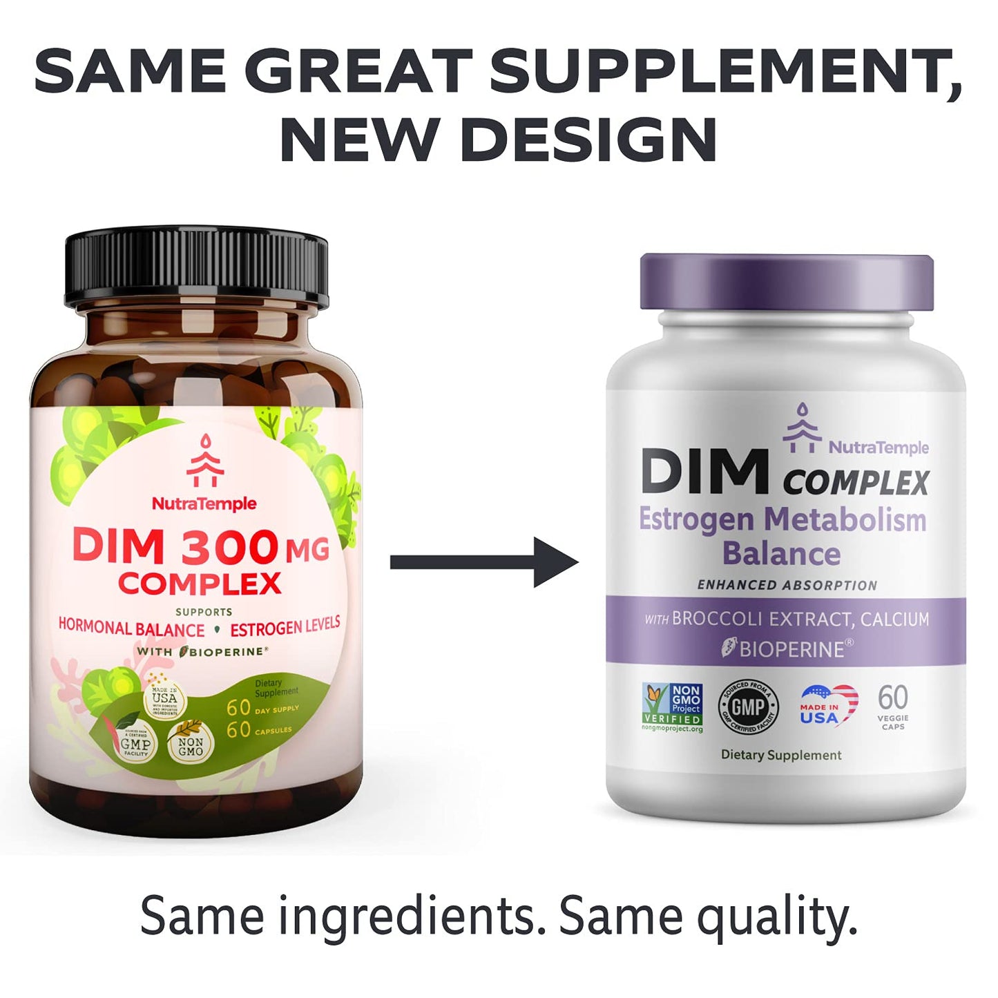 NUTRATEMPLE Diindolylmethane (DIM) Supplement Capsules, 60 Count