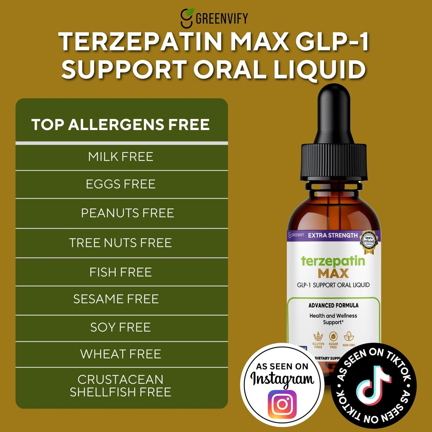 GREENVIFY Terzepatin MAX Extra Strength GLP-1 Support Capsule, 60 Capsules