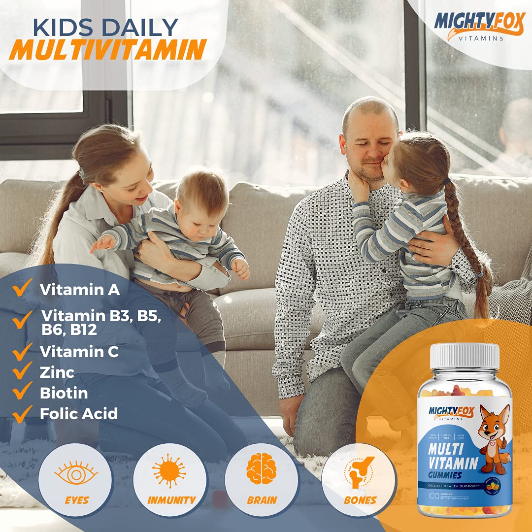 MIGHTY FOX VITAMINS Kids Multivitamin Gummies 100 Count