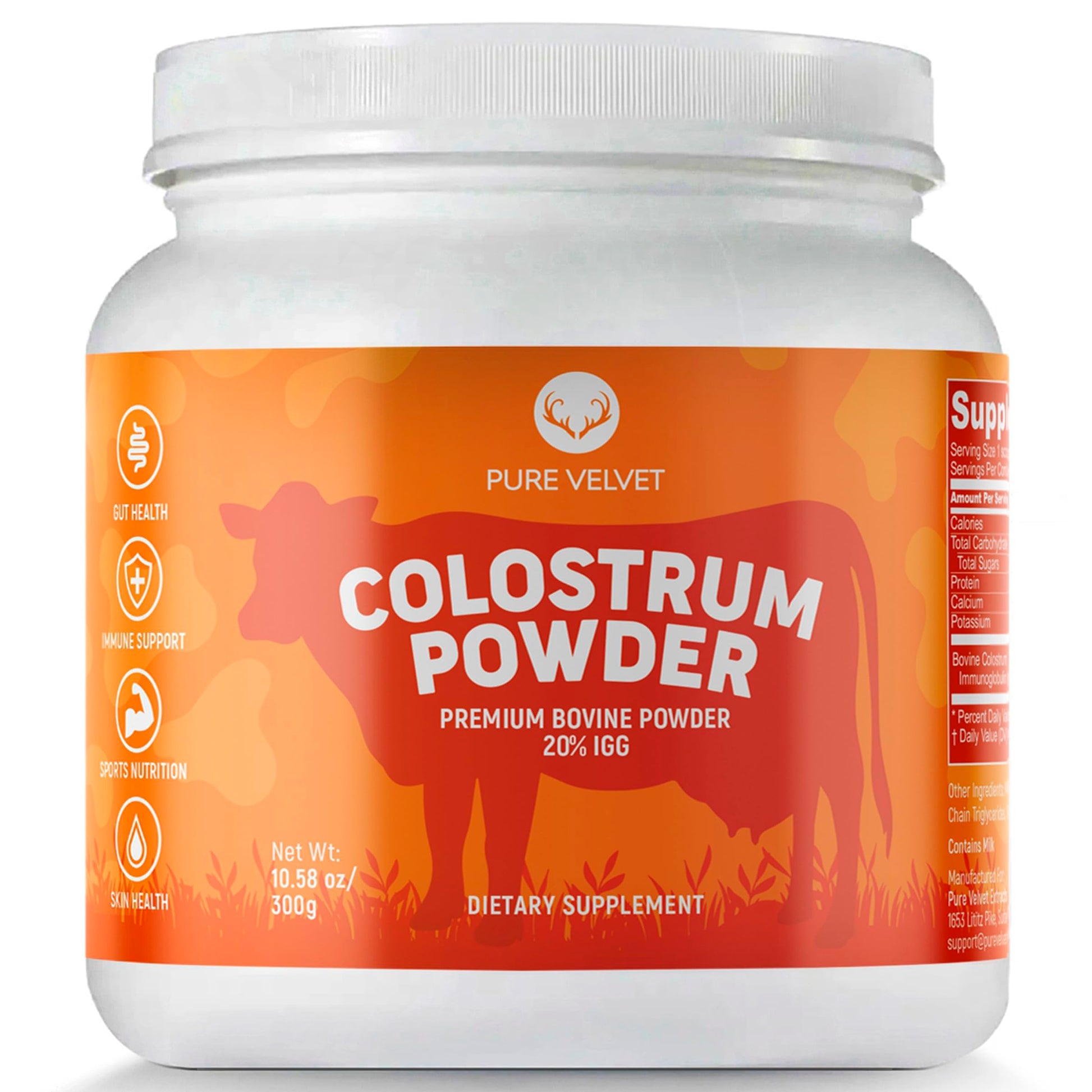 Pure Velvet Colostrum Powder 10.58 Ounce