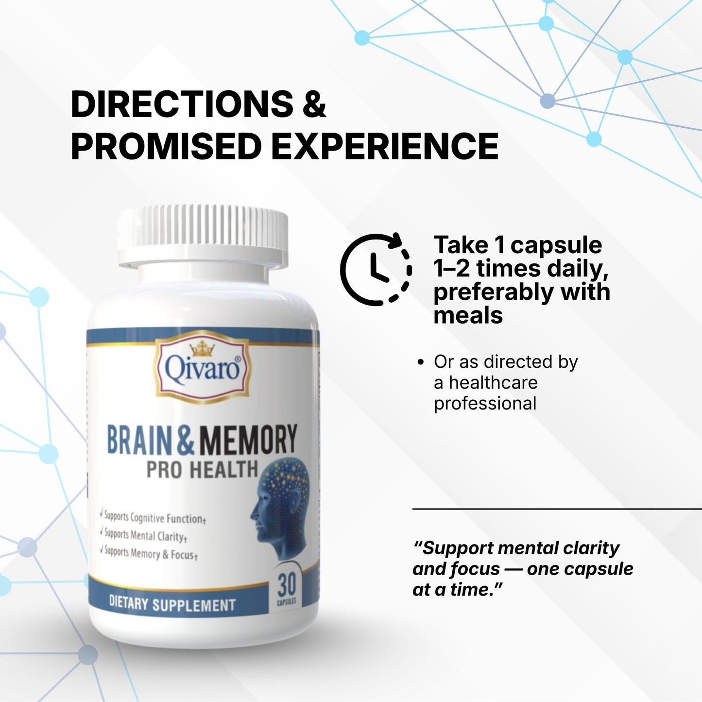 Qivaro Brain & Memory Pro Health 30 Capsules