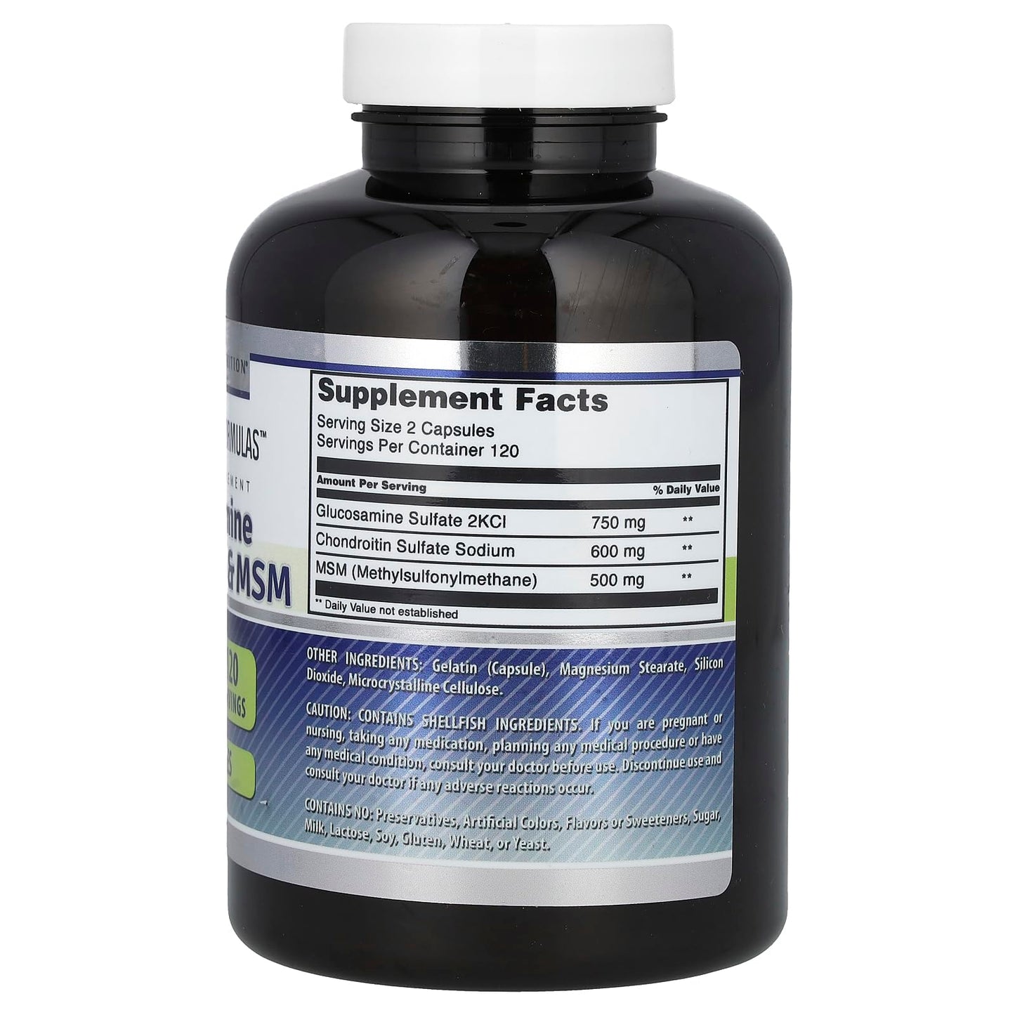 Amazing Nutrition Glucosamine Chondroitin & MSM Supplement (1850 Mg per Serving) 240 Capsules