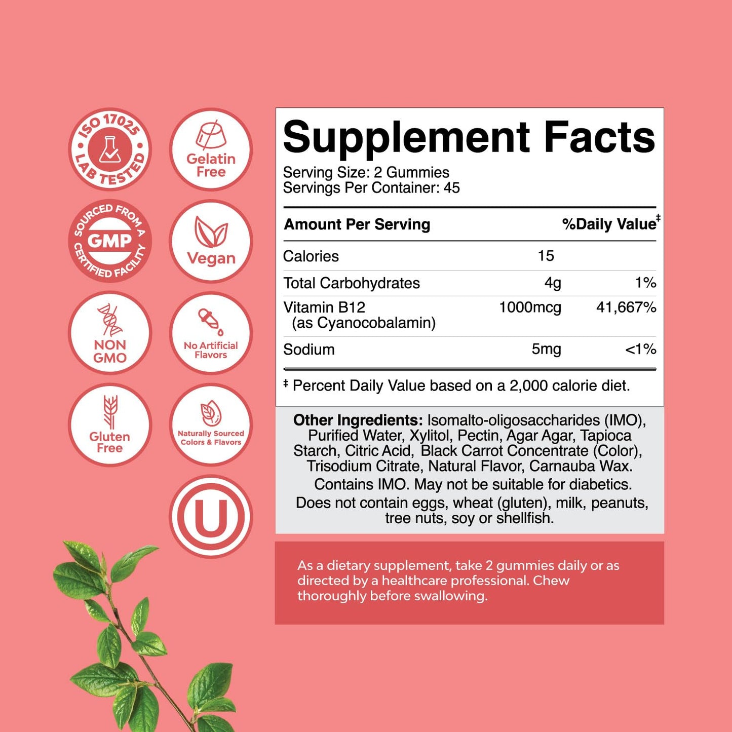 Natures Craft Vitamin B12 Gummies 90 Count