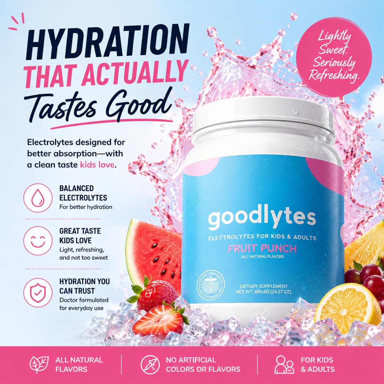 Goodlytes Electrolytes for Kids & Adults Powder 24.6 oz