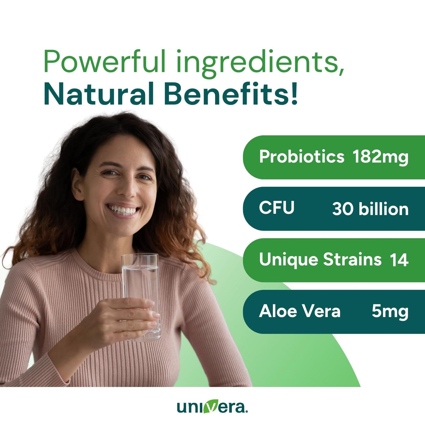 Univera Probiotics Probiotics and Prebiotics 30 Billion CFUs with Organic Aloe Vera, 14 Strains, Digestive Enzymes for Adults, Vegan AloeBiotics Capsule 60 Count