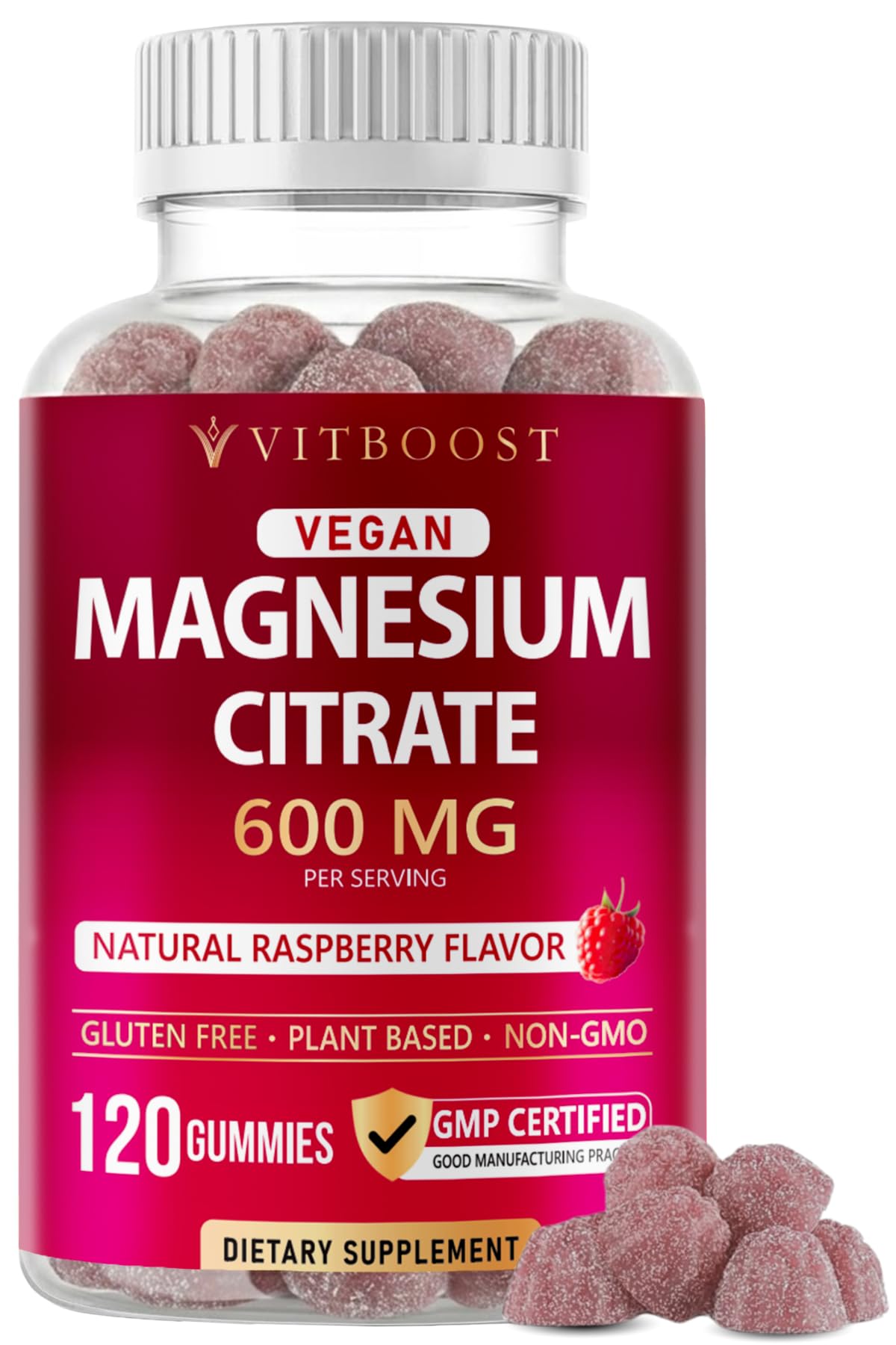 VITBOOST Magnesium Citrate Gummies 600mg, 120 Count