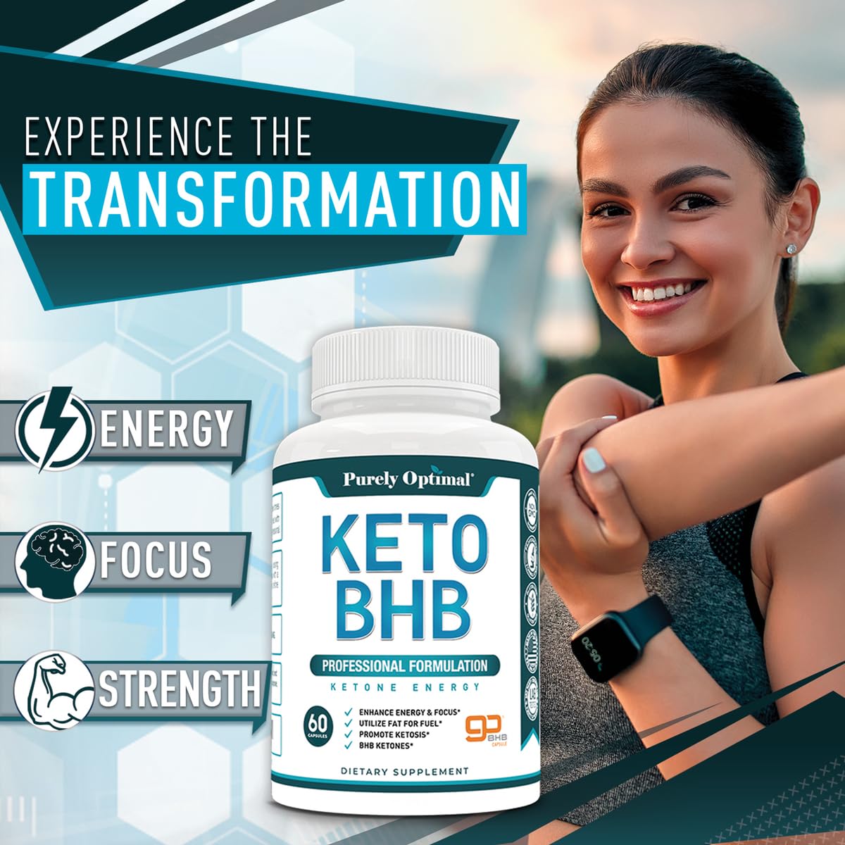 Purely Optimal Keto BHB + Apple Cider Vinegar Capsules, Exogenous Ketones with goBHB, 150 Capsules