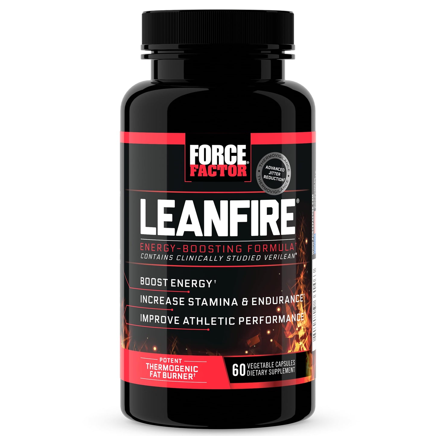 Force Factor LeanFire Pre Workout Energy Capsule, 60 Count