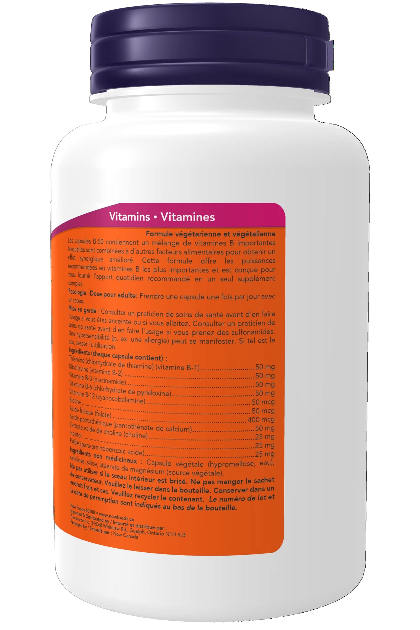 NOW Foods Vitamin B-50 mg Capsules, 100 Count