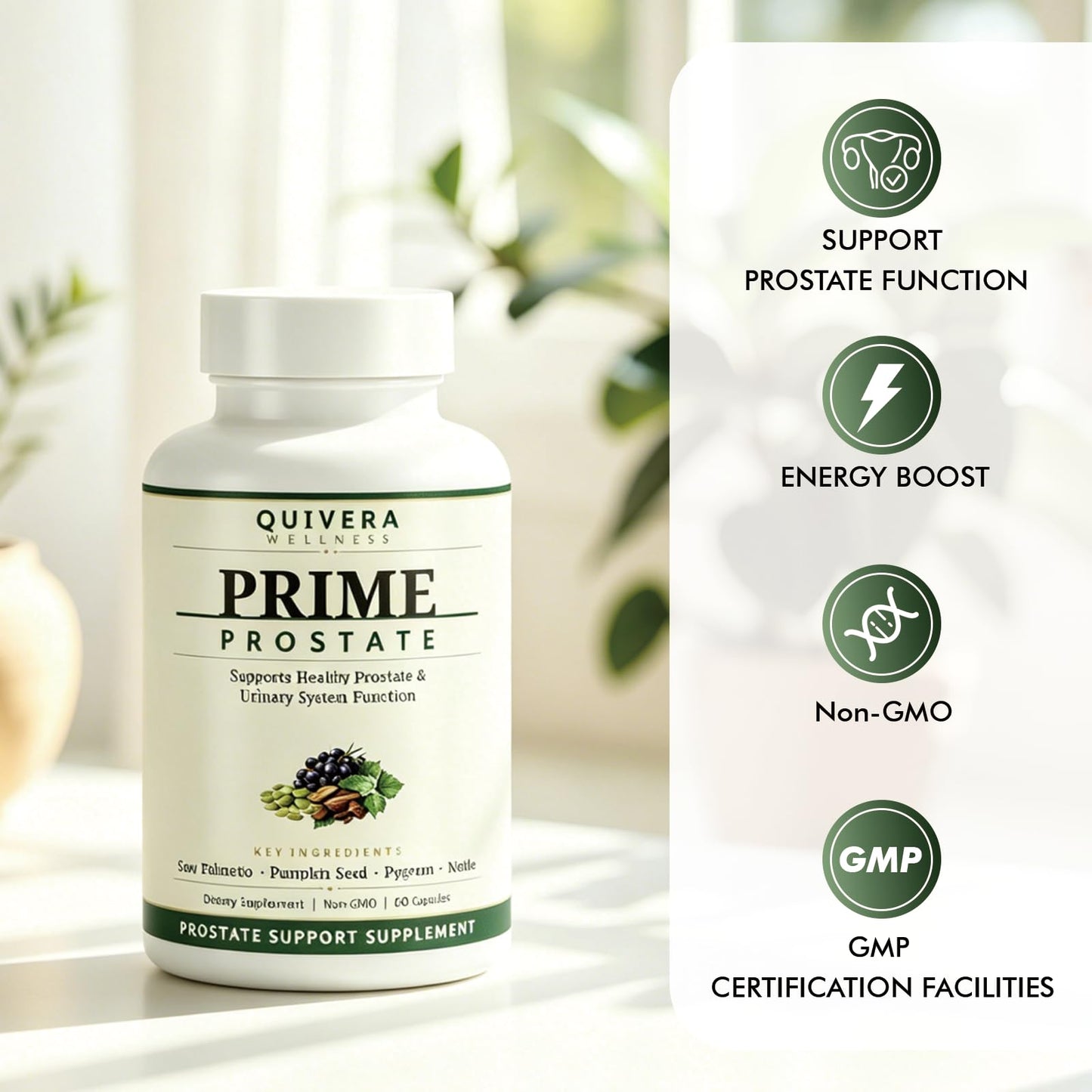 SOOTHIVA Prostate Quivera Wellness Support Supplement for Men Prostate and Bladder Support Capsules, 60 Capsules