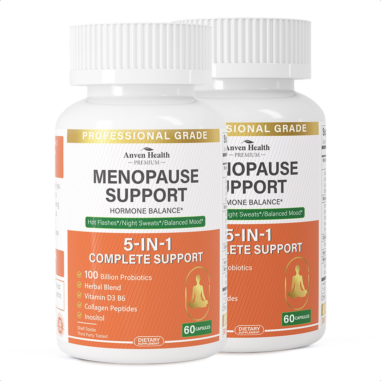 Anven Health Menopause Relief Supplements for Women 100 Billion CFU, 120 Capsules