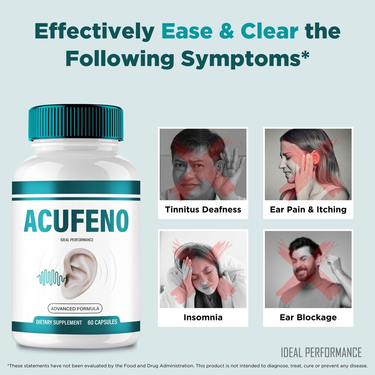 IDEAL PERFORMANCE Acufeno Tinnitus Relief Capsules, 300 Capsules