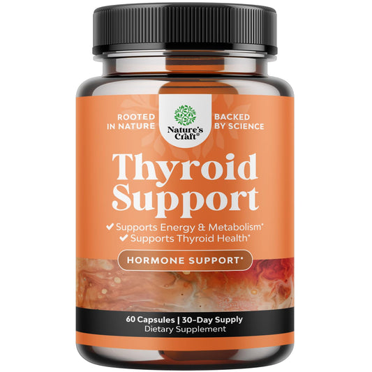Herbal Thyroid Support Complex - Potent Kelp Iodine Supplement with L Tyrosine, Bladderwrack, Selenium & Pure Ashwagandha for Hormone Balance - Mood & Energy Dietary Pills - 60 Capsules