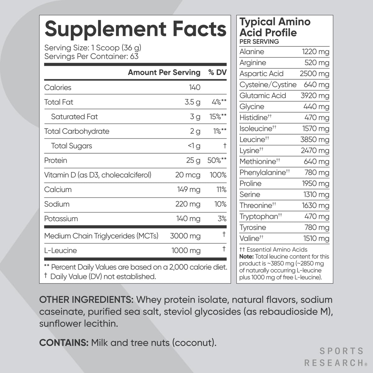 Sports Research Protein Pack - Whey Isolate Protein Powder 5lb, Creatine Monohydrate Powder 1.1lb, Collagen Peptides Powder 1lb
