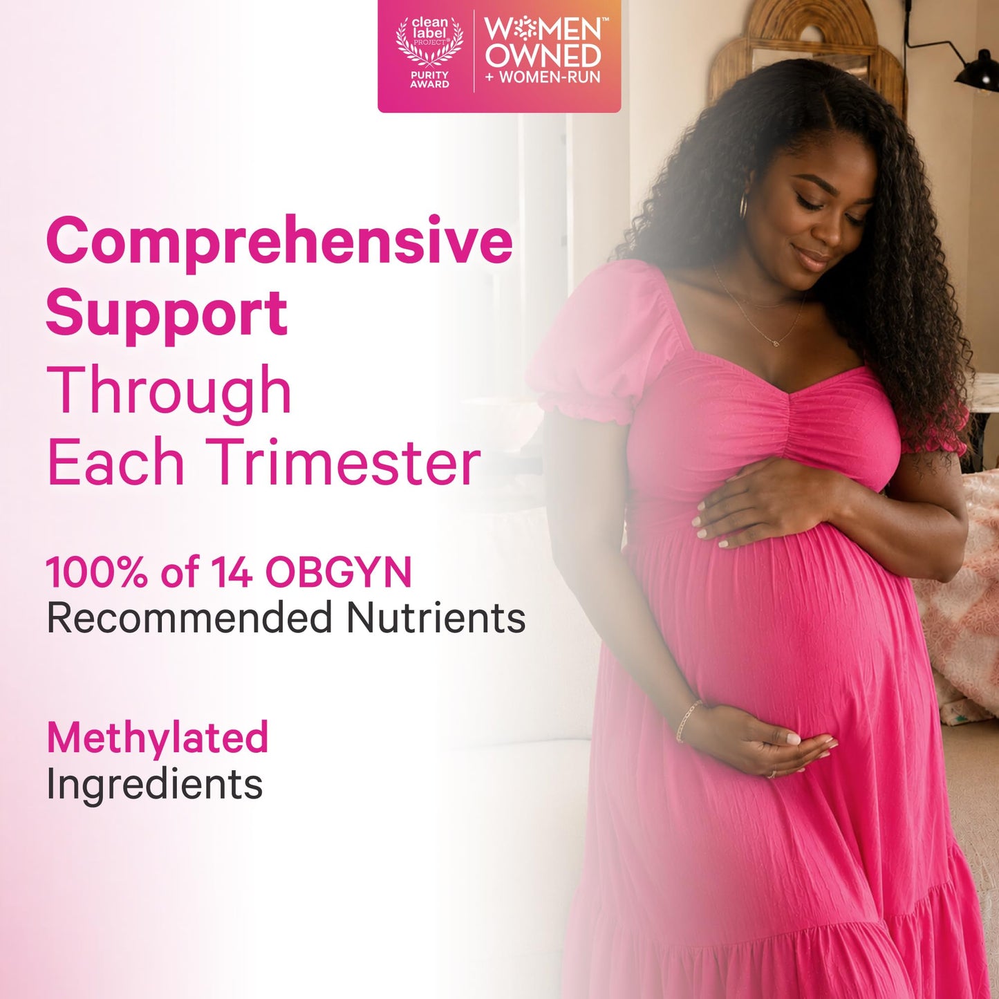 Pink Stork Total Prenatal + DHA Capsules, 60 Count