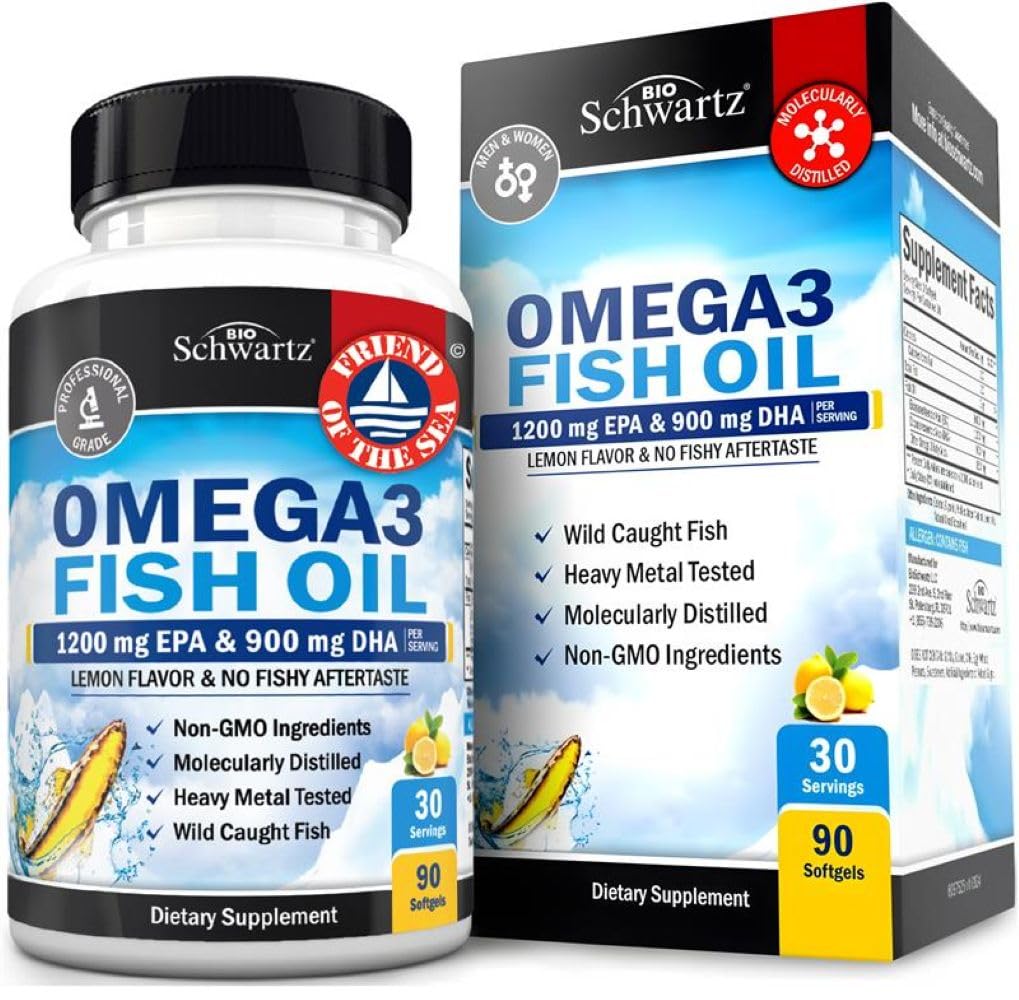 BioSchwartz Triple Strength Omega-3 Fish Oil Softgels 90 Count
