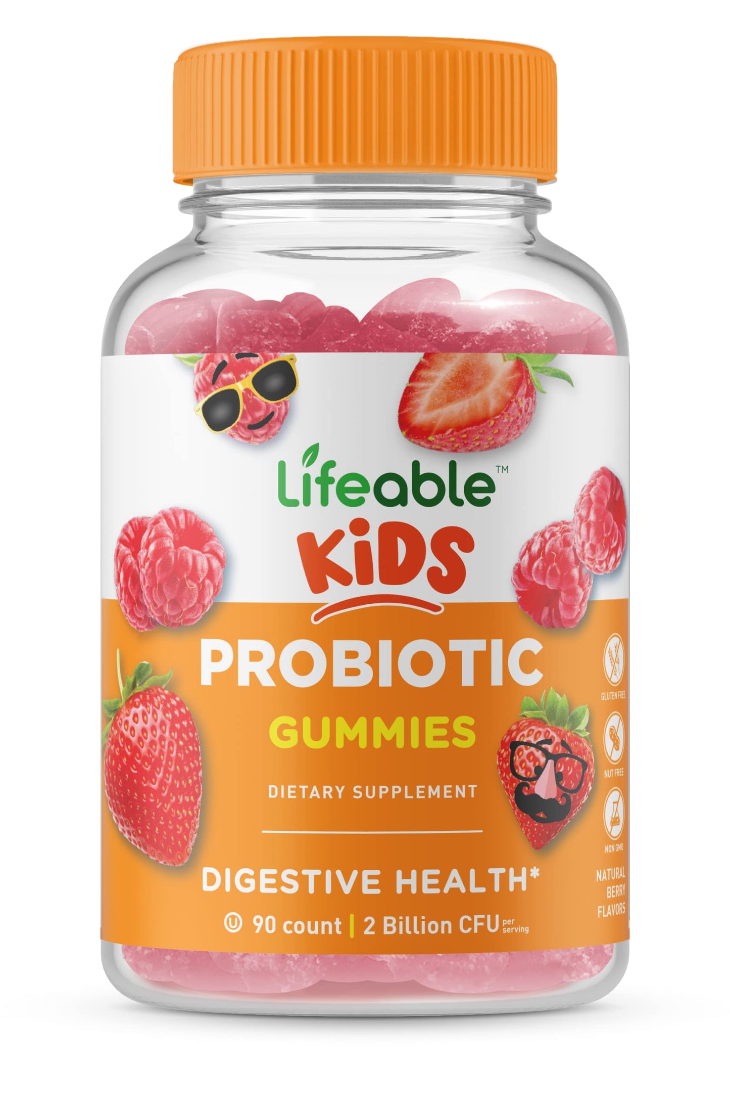 Lifeable Probiotic 2 Billion CFU Kids + Zinc 25mg Kids, Chewable Gummy, 180 Gummies